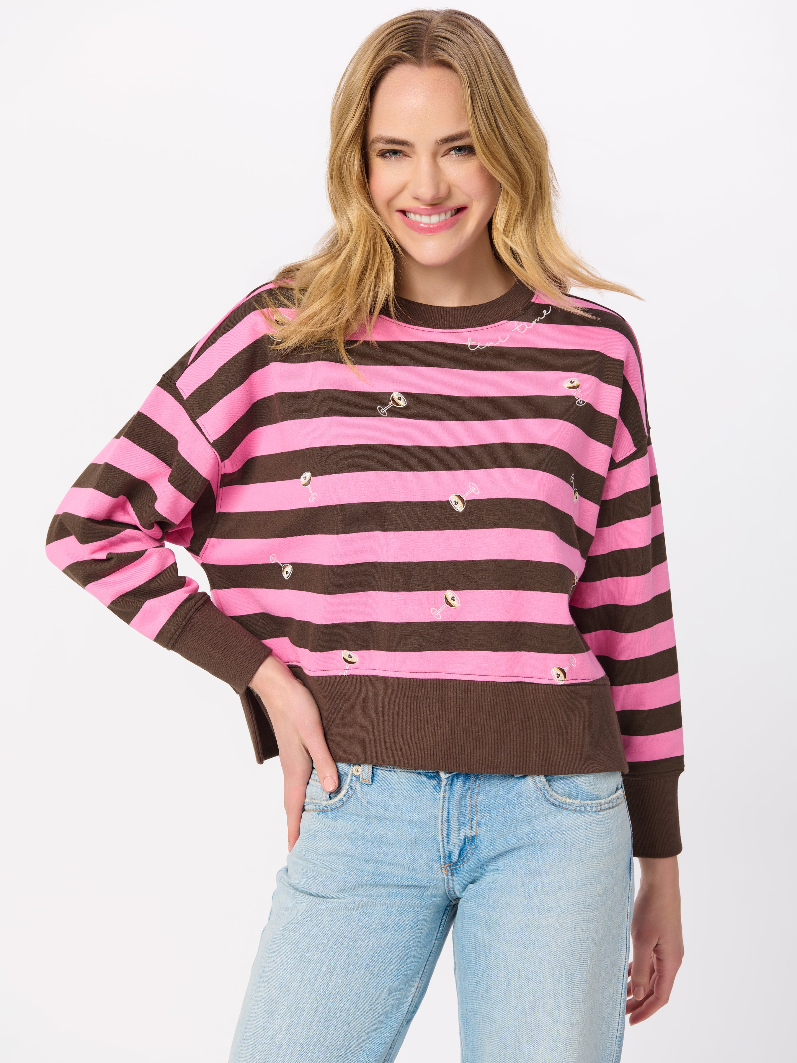 Shiraleah Espresso Martini Relaxed Sweatshirt BROWN / EXTRA SMALL