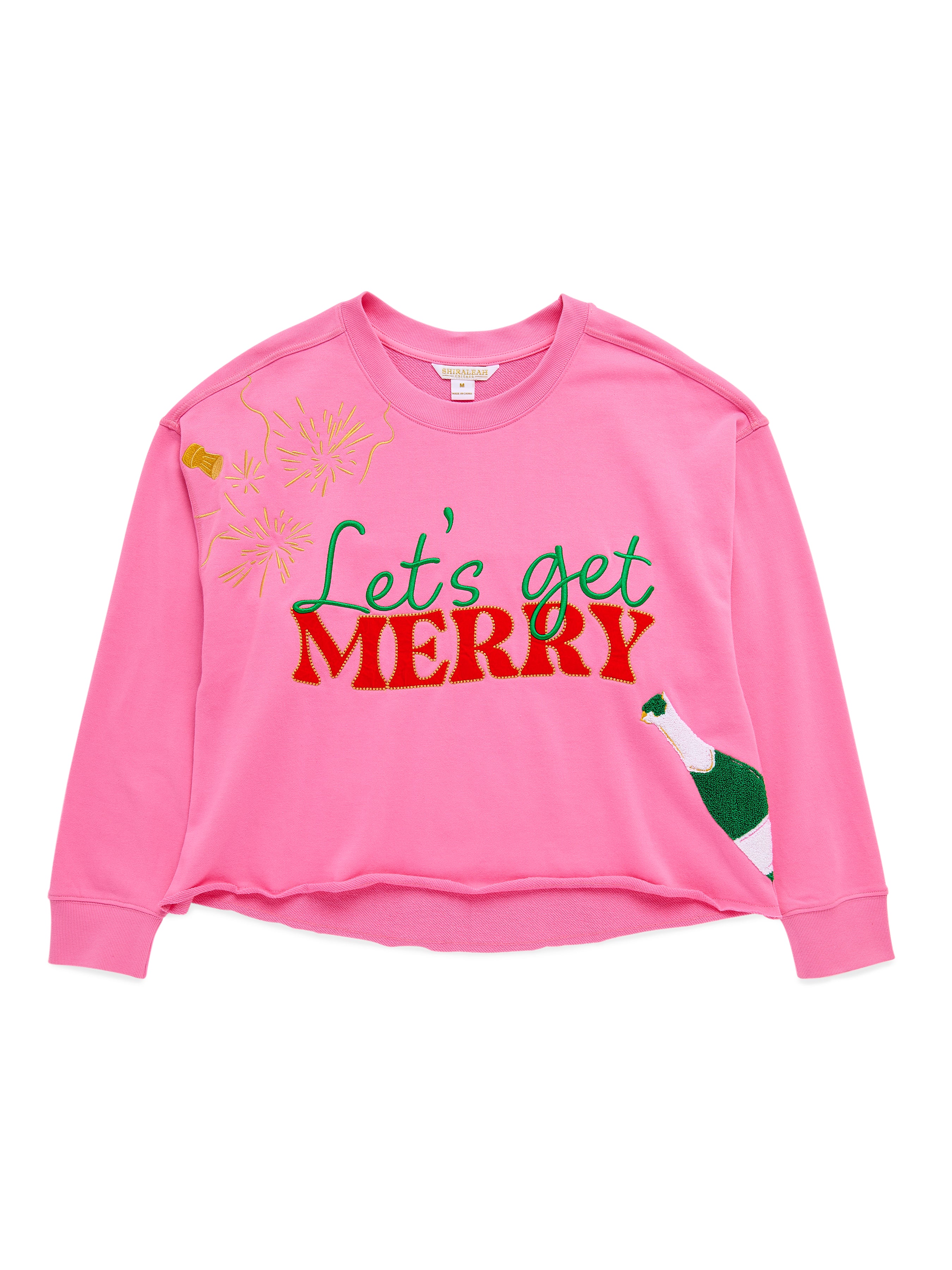 Shiraleah "Let's Get Merry" Lounge Sweatshirt PINK / EXTRA SMALL