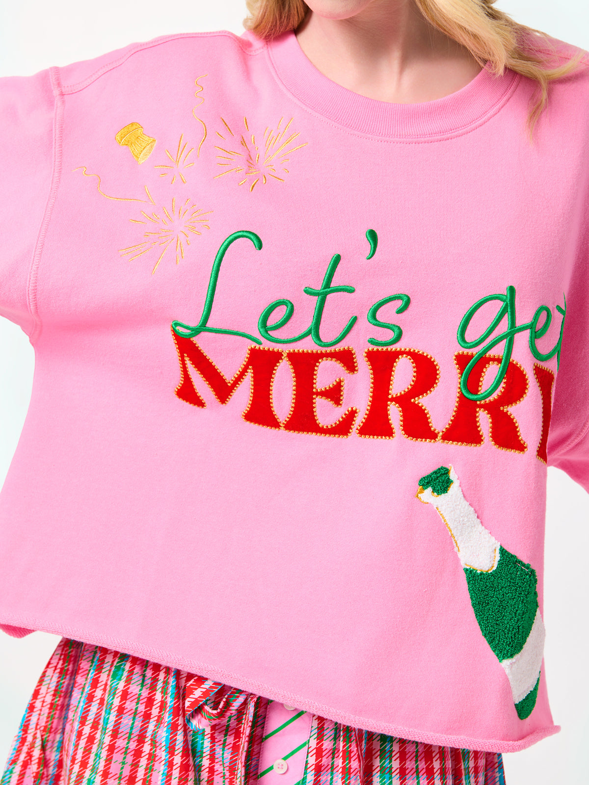 Shiraleah "Let's Get Merry" Lounge Sweatshirt PINK / EXTRA SMALL