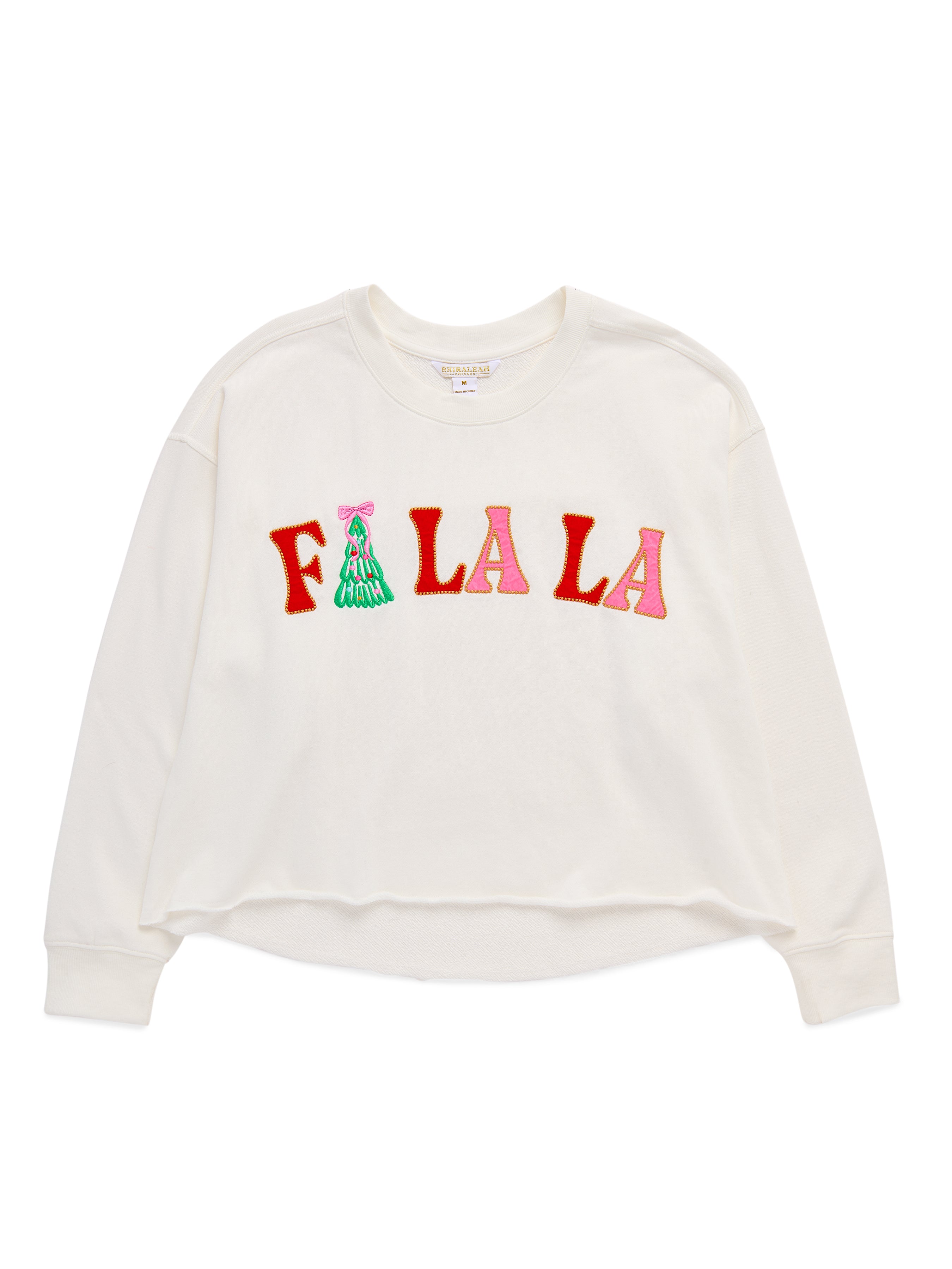 Shiraleah "Fa La La" Lounge Sweatshirt WHITE / EXTRA SMALL