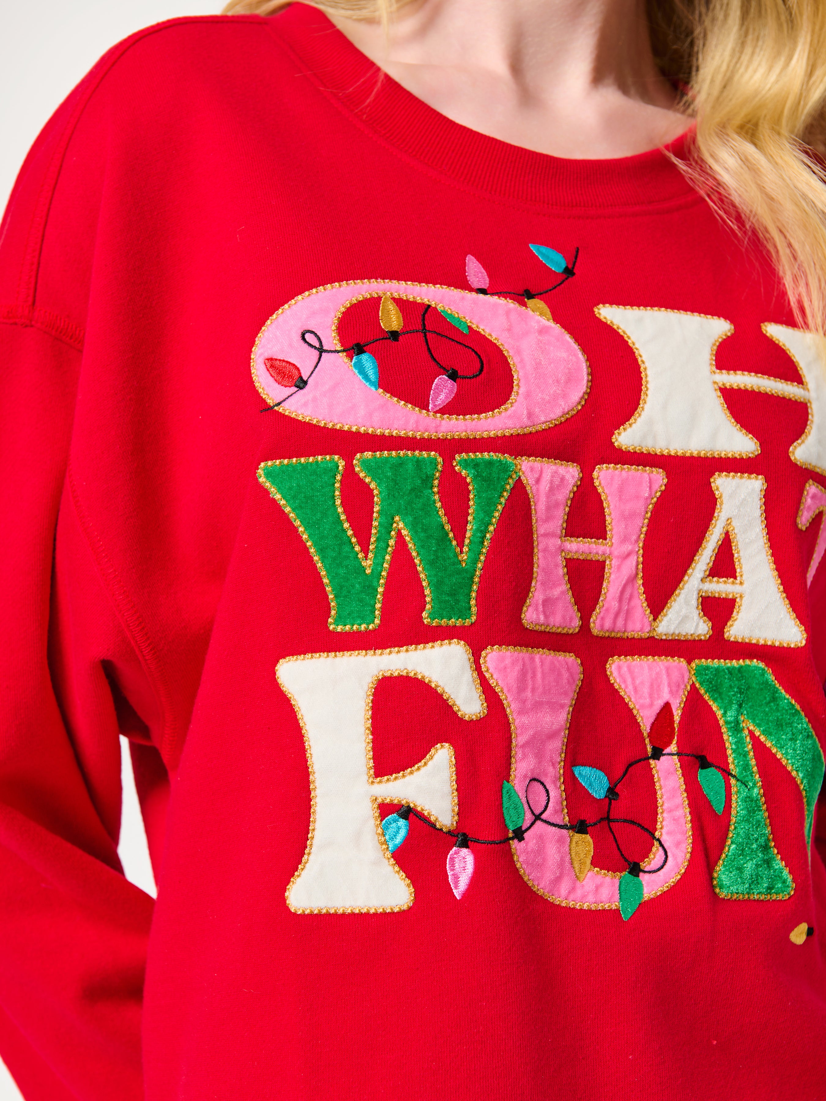 Shiraleah "Oh What Fun" Lounge Sweatshirt RED / EXTRA SMALL