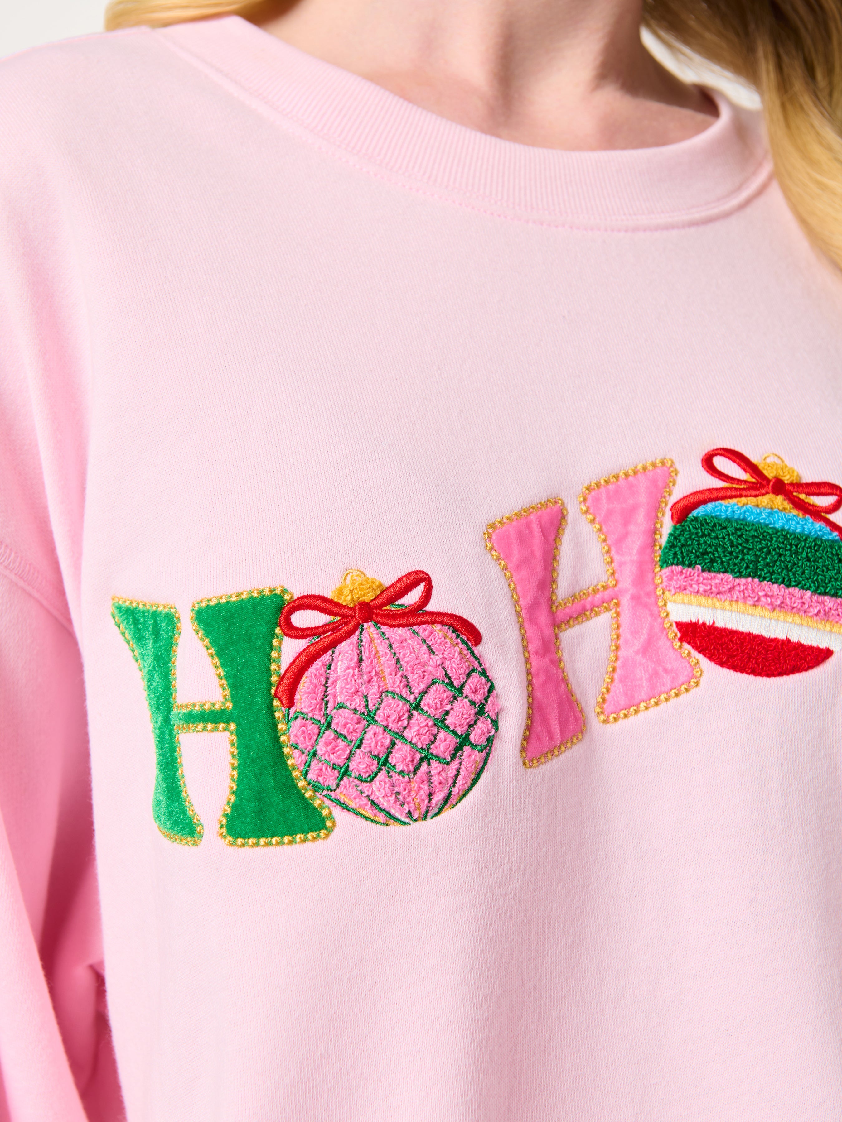 Shiraleah "Ho Ho Ho" Lounge Sweatshirt BLUSH / EXTRA SMALL