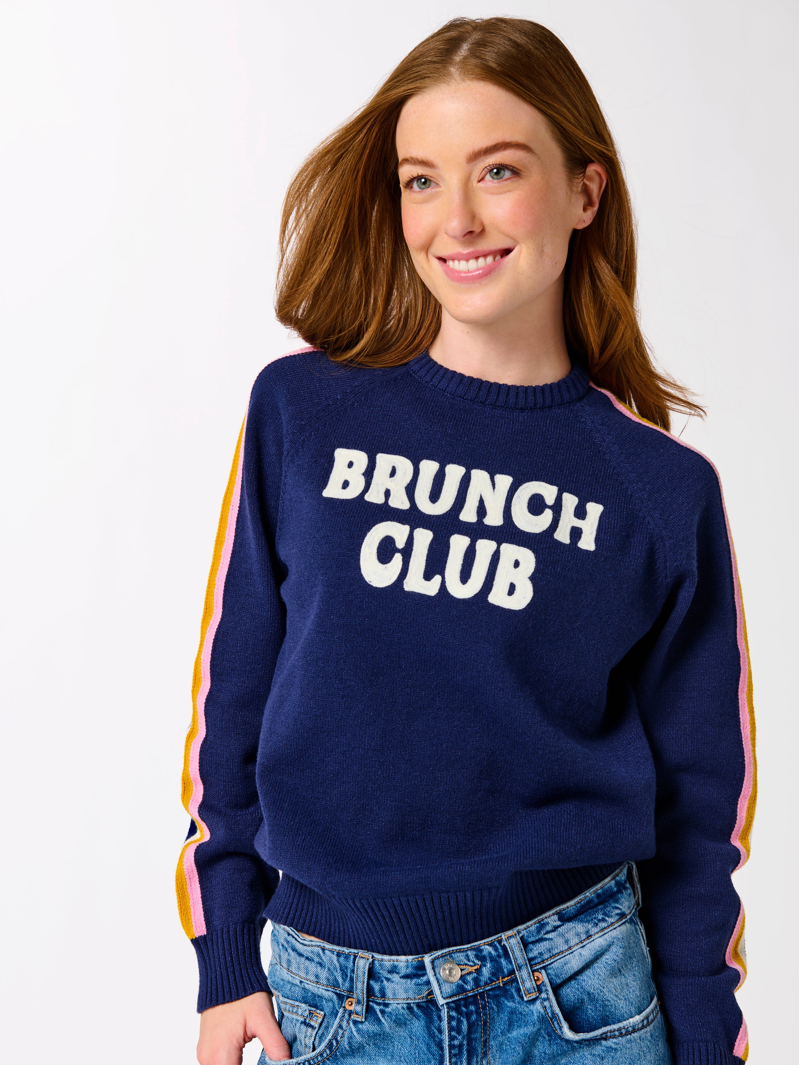 Shiraleah "Brunch Club" Sweater, Navy
