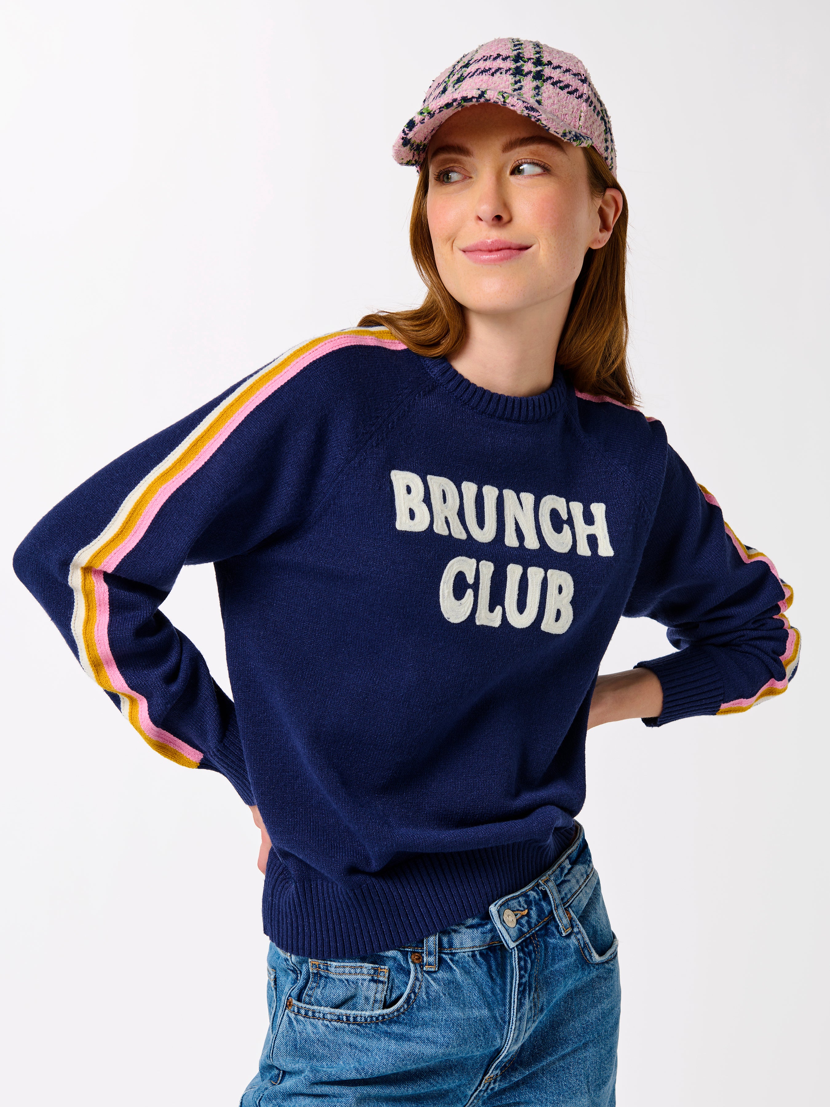 Shiraleah "Brunch Club" Sweater, Navy