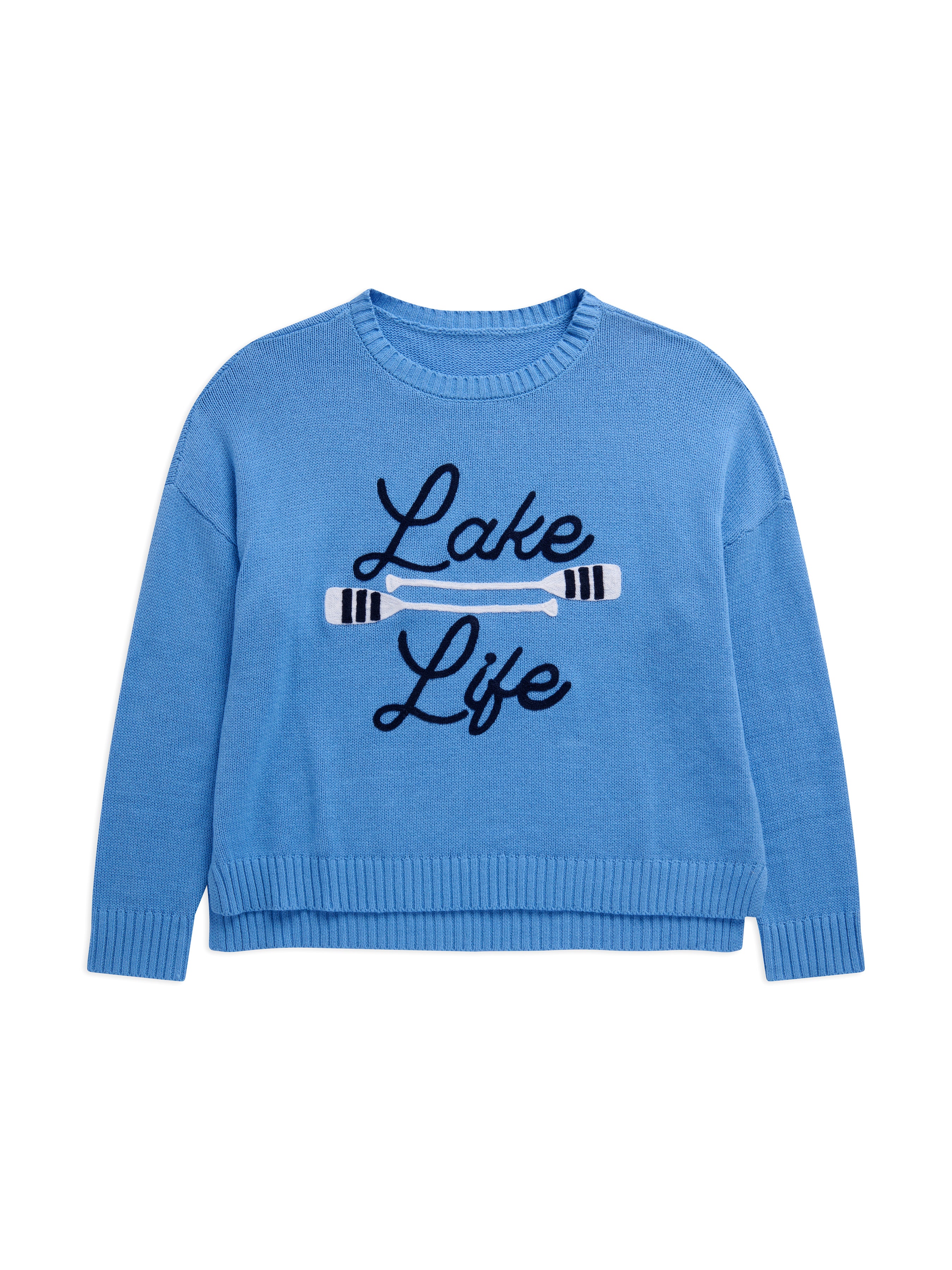 Shiraleah "Lake Life" Relaxed Fit Sweater, Blue SMALL