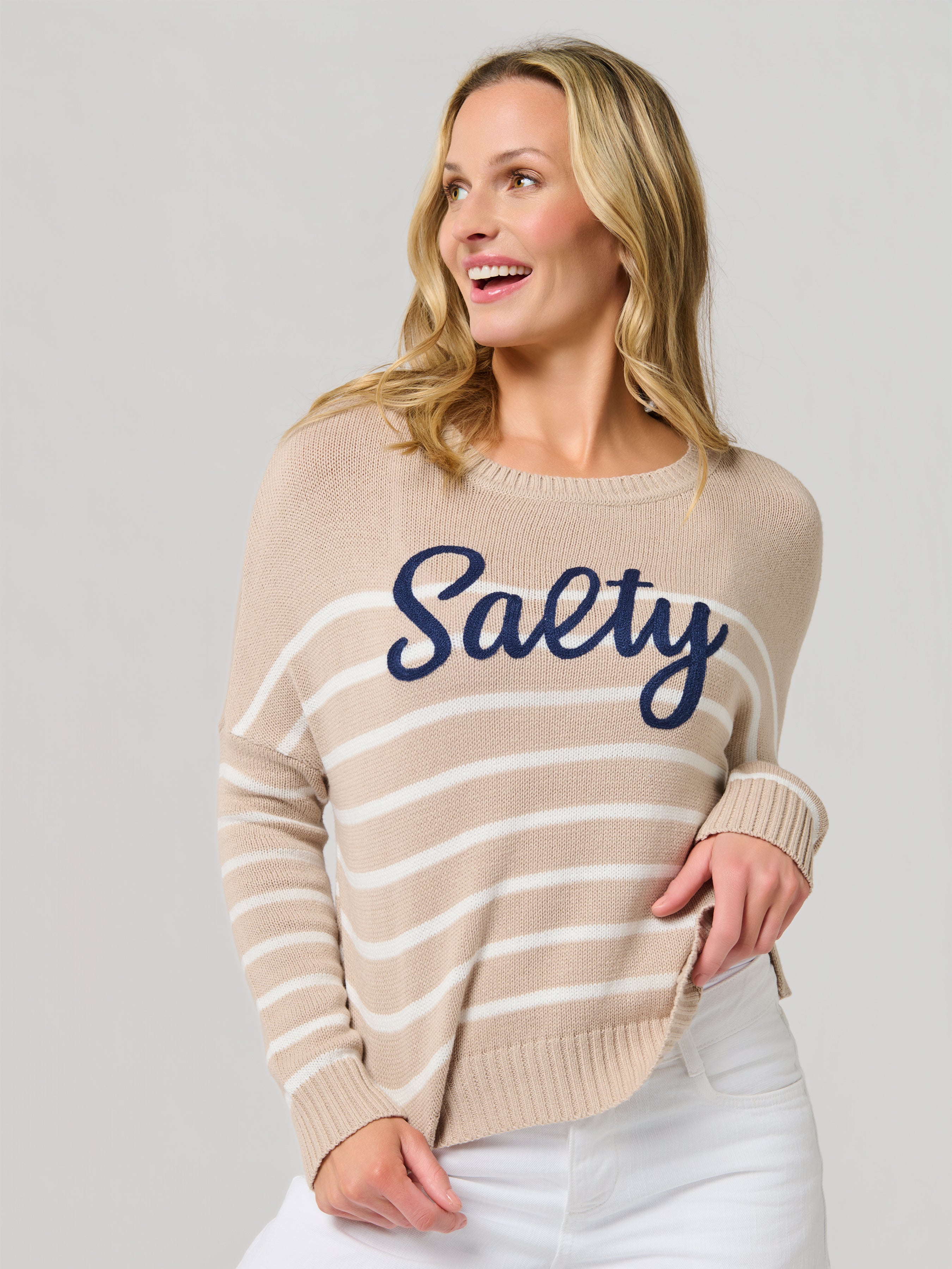 Shiraleah "Salty" Relaxed Fashion Fit Sweater TAN 