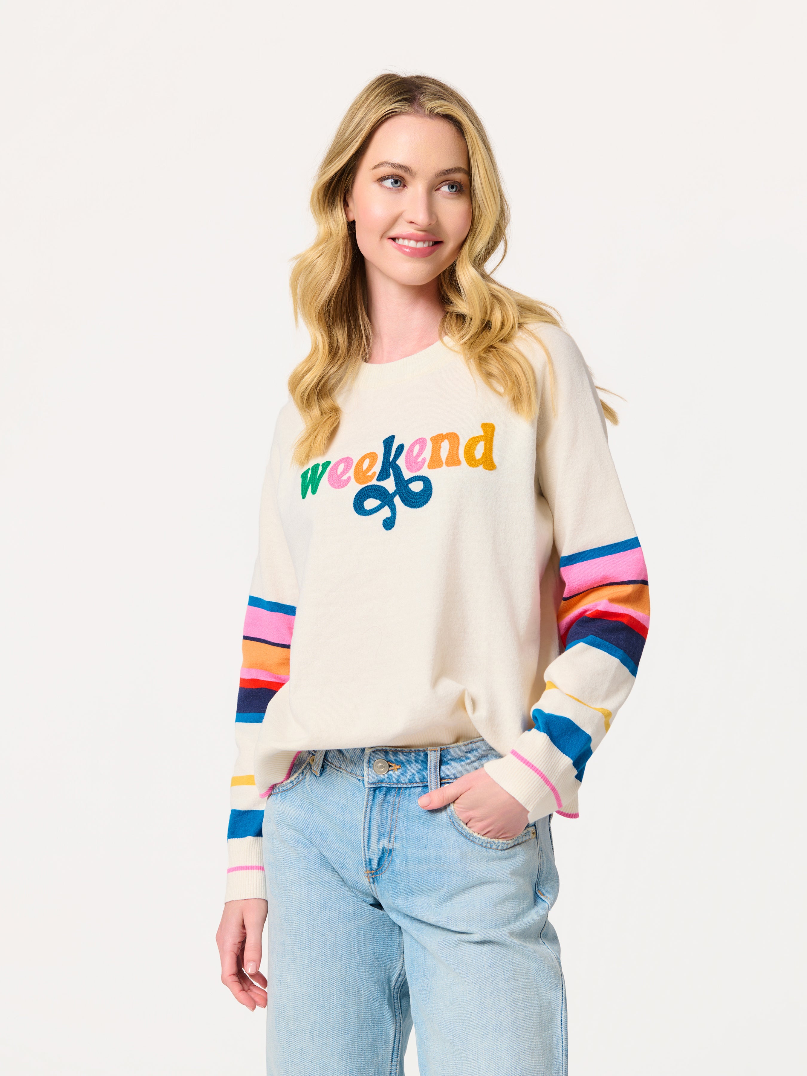 Shiraleah "Weekend" Lightweight Boxy Sweater IVORY / EXTRA SMALL