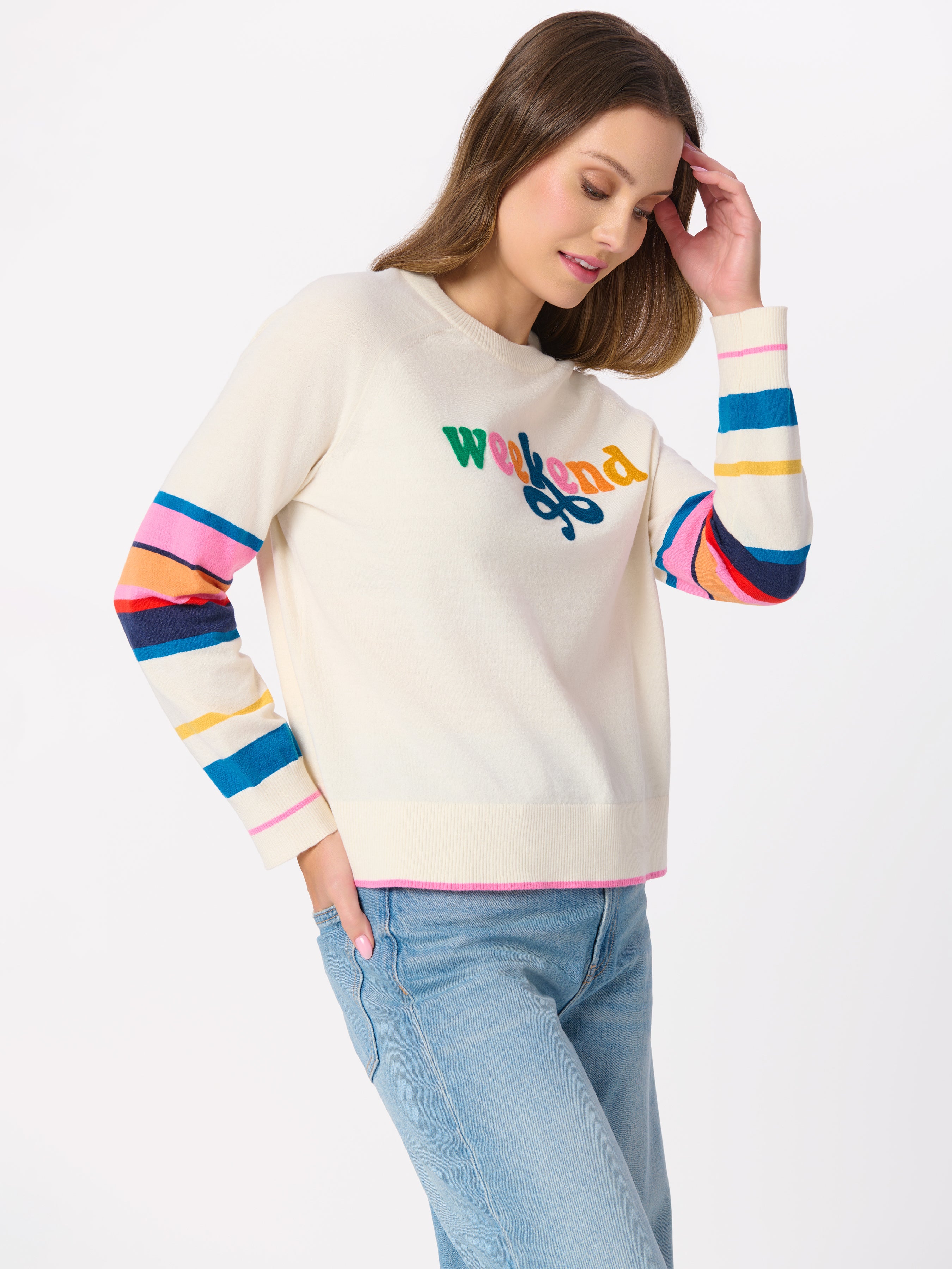 Shiraleah "Weekend" Lightweight Boxy Sweater IVORY / EXTRA SMALL
