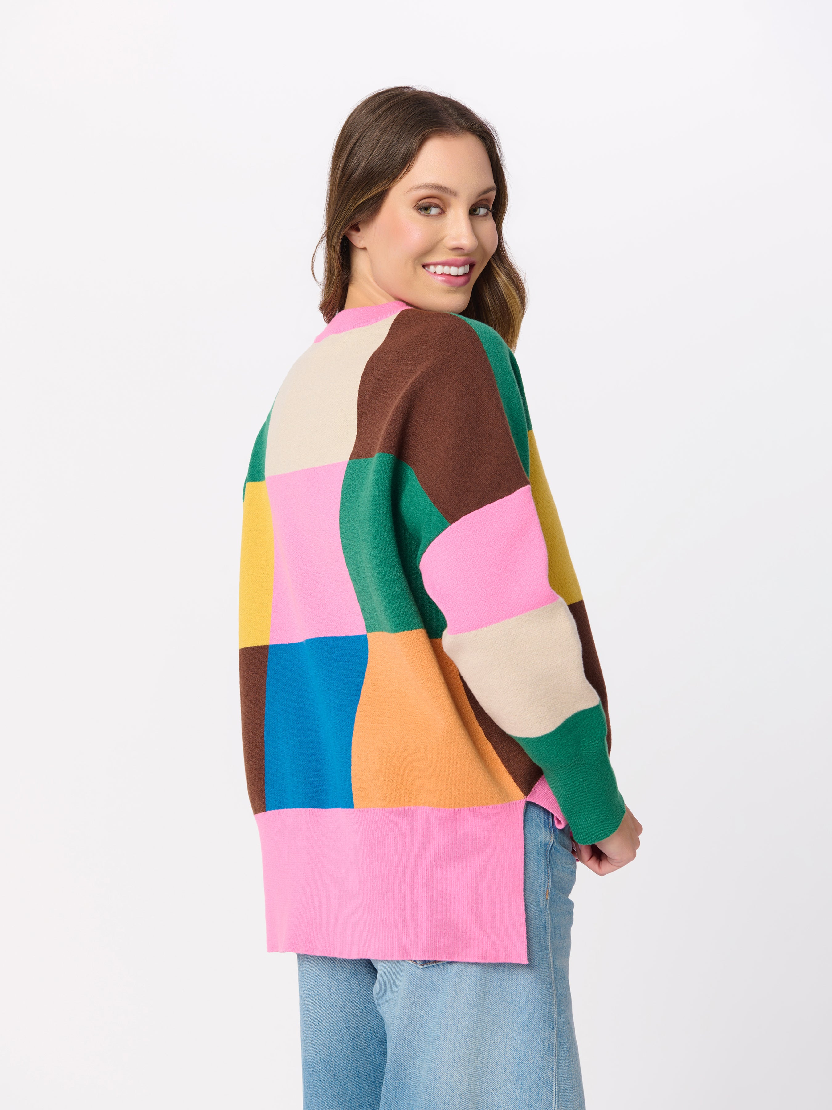 Shiraleah Color Block Loose Fit Sweater MULTI / EXTRA SMALL