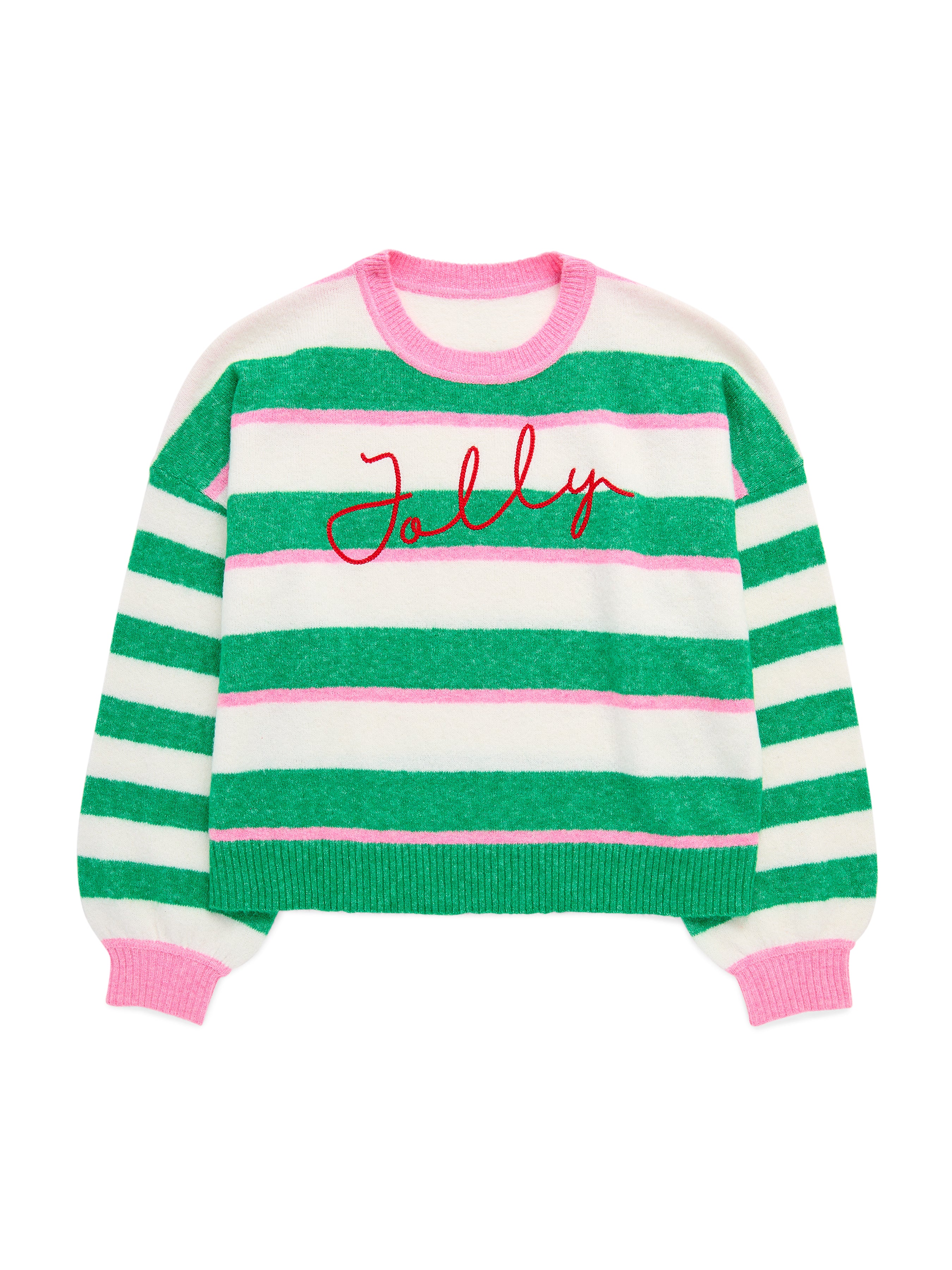 Shiraleah "Jolly" Stripe Relaxed Sweater GREEN / EXTRA SMALL