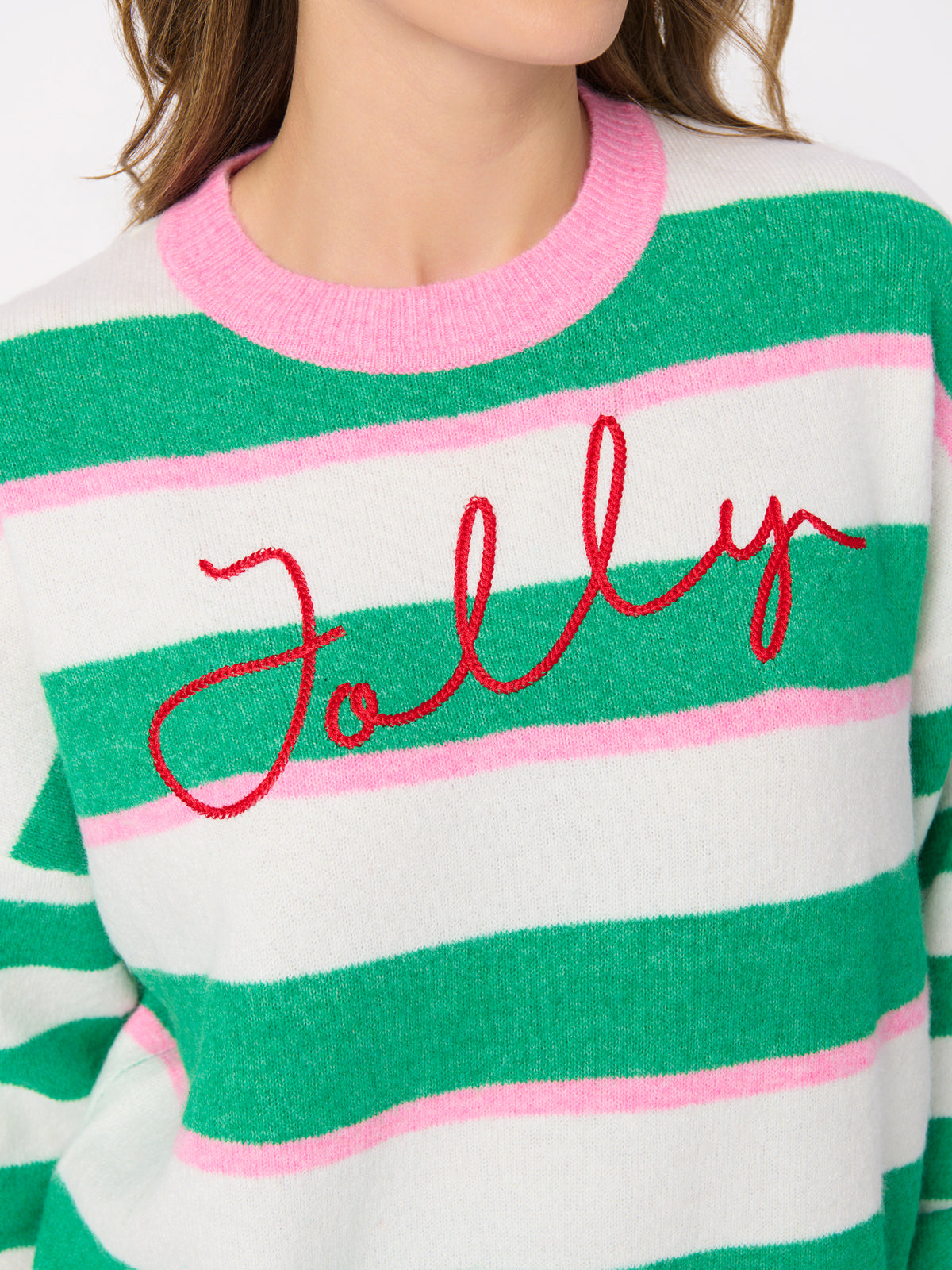 Shiraleah "Jolly" Stripe Relaxed Sweater GREEN / EXTRA SMALL