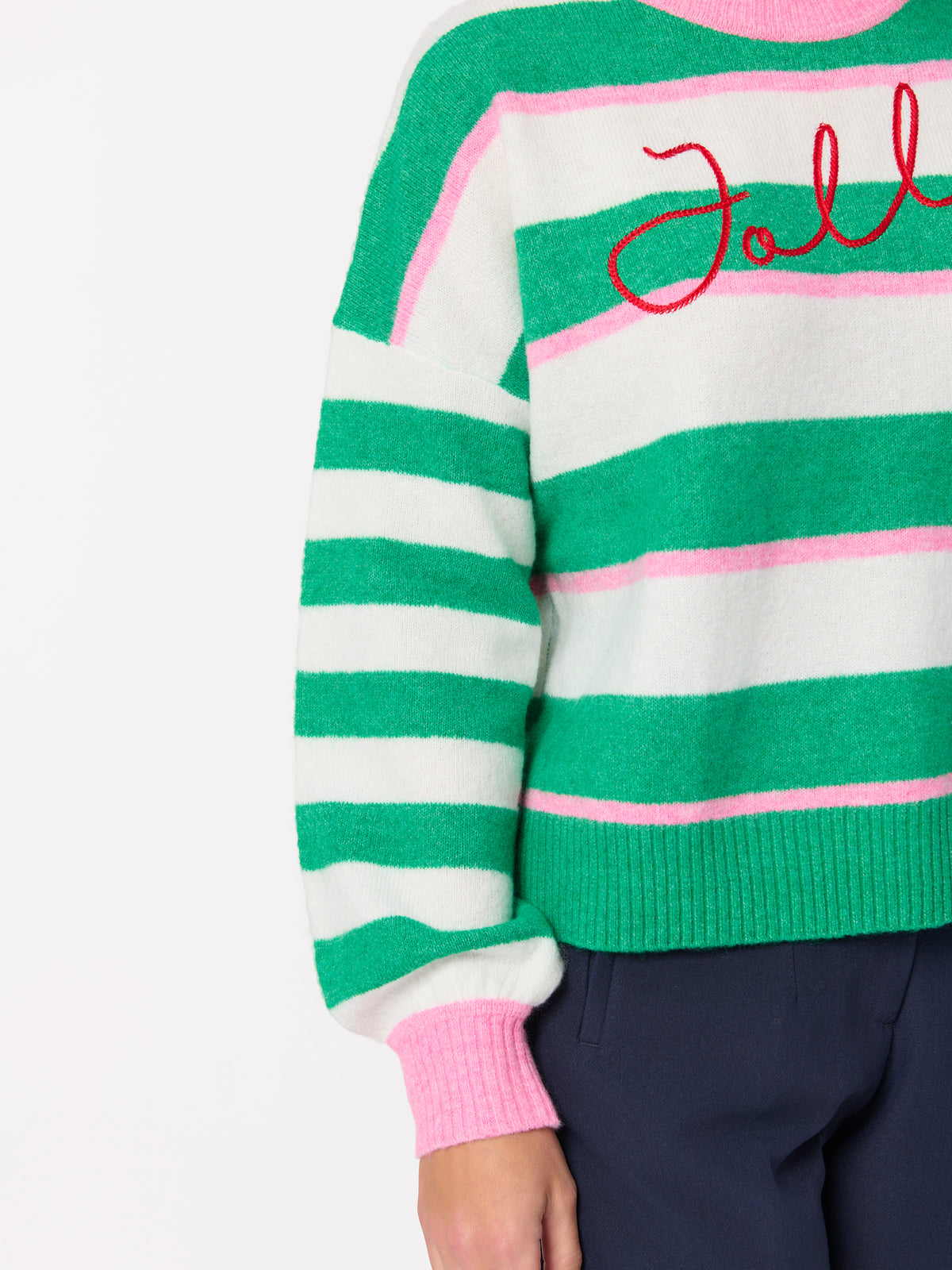 Shiraleah "Jolly" Stripe Relaxed Sweater GREEN / EXTRA SMALL