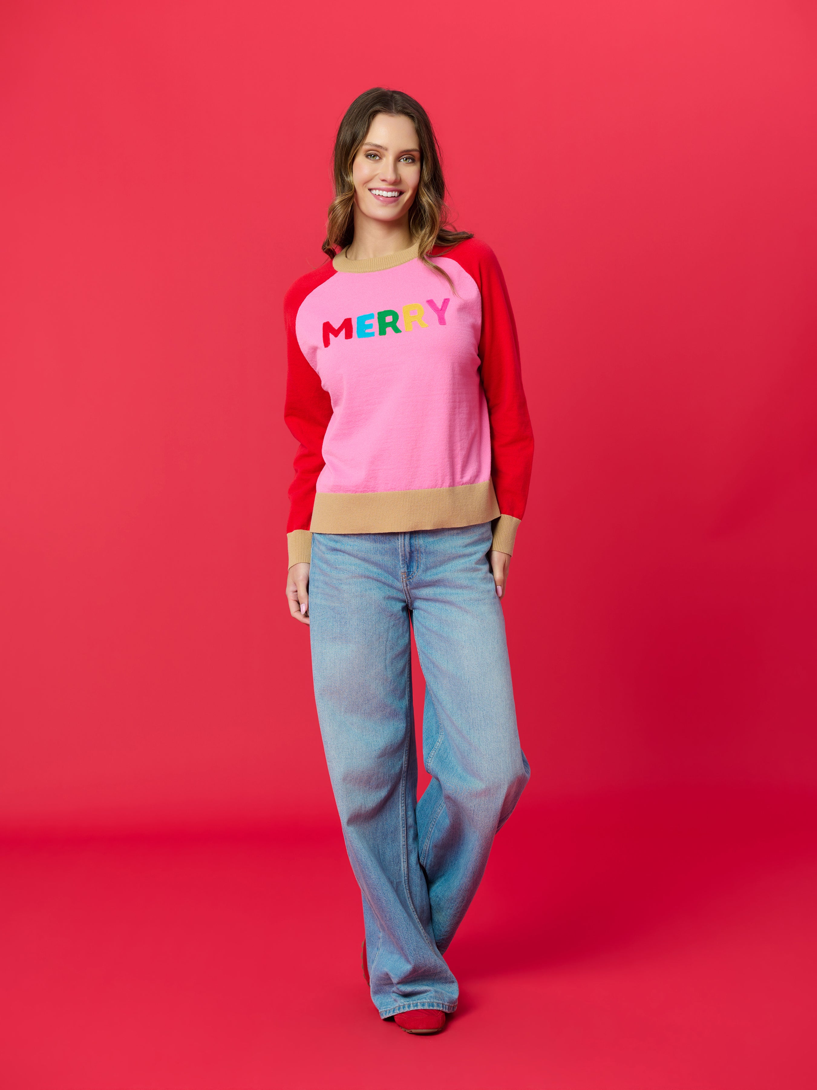 Shiraleah "Merry" Lightweight Boxy Sweater PINK / EXTRA SMALL