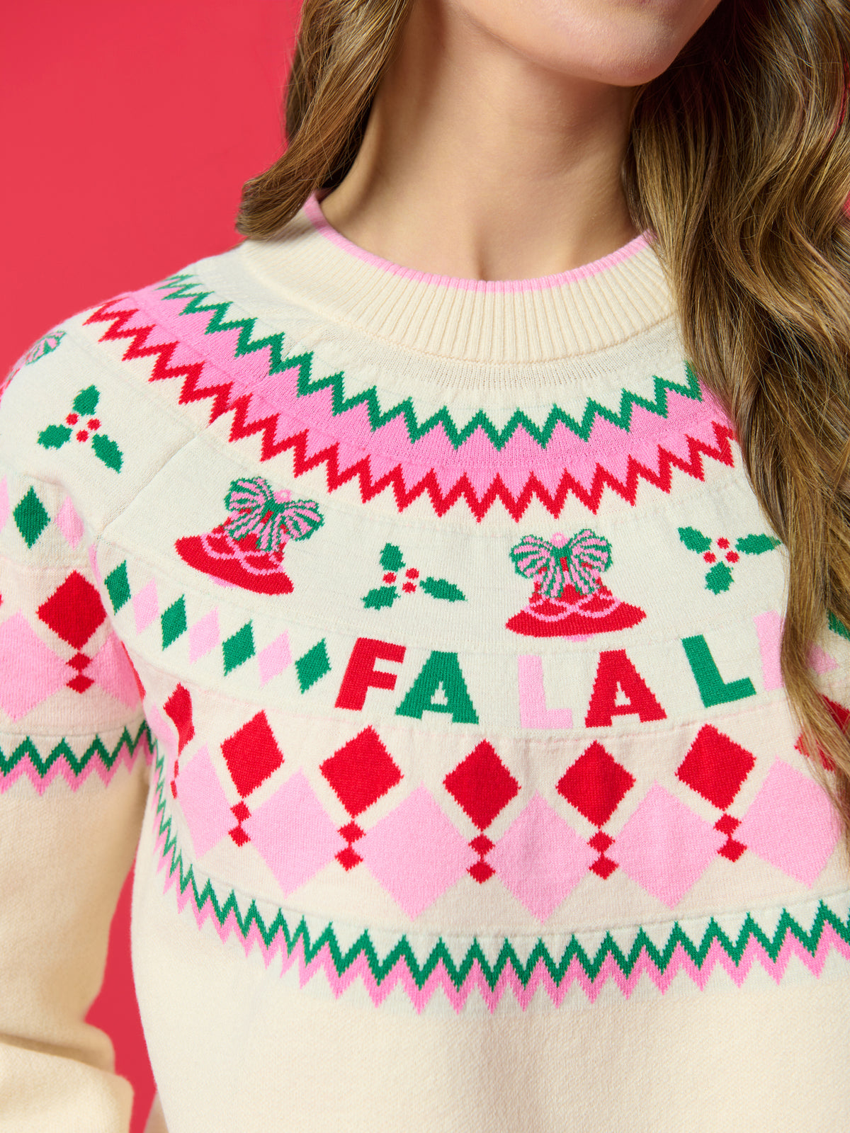Shiraleah Fair Isle Double Knit Boxy Sweater IVORY / EXTRA SMALL