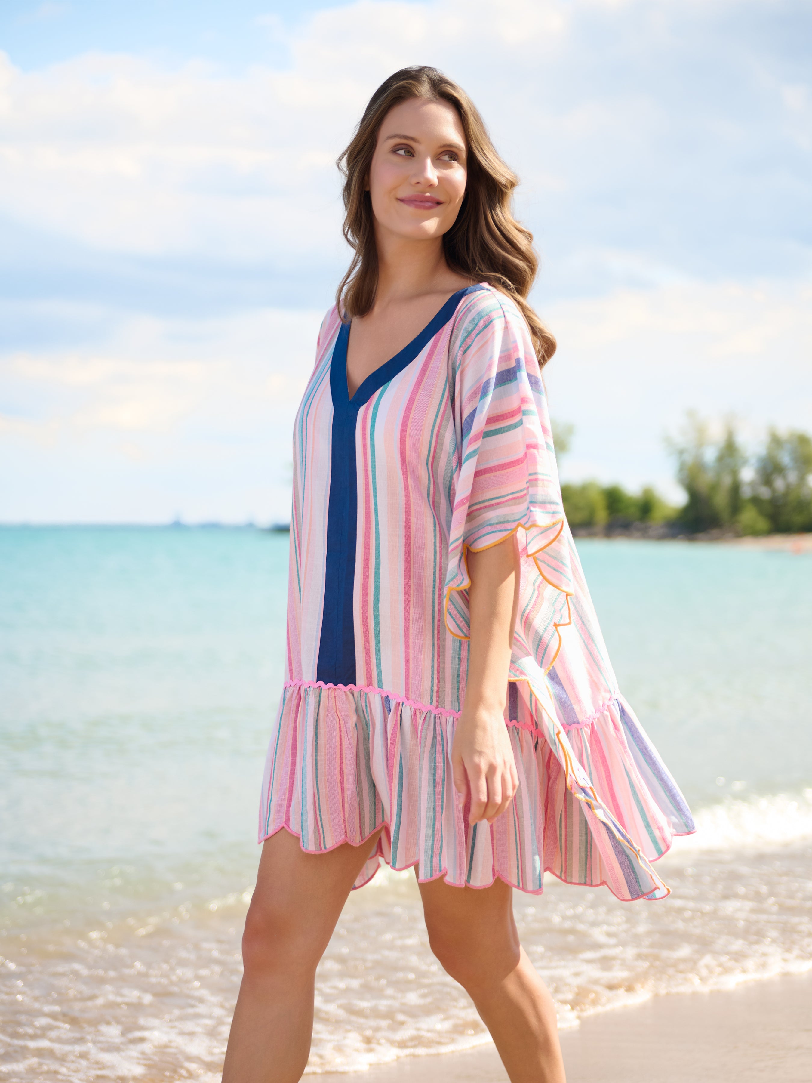 Shiraleah Rosalia Mini Caftan PINK