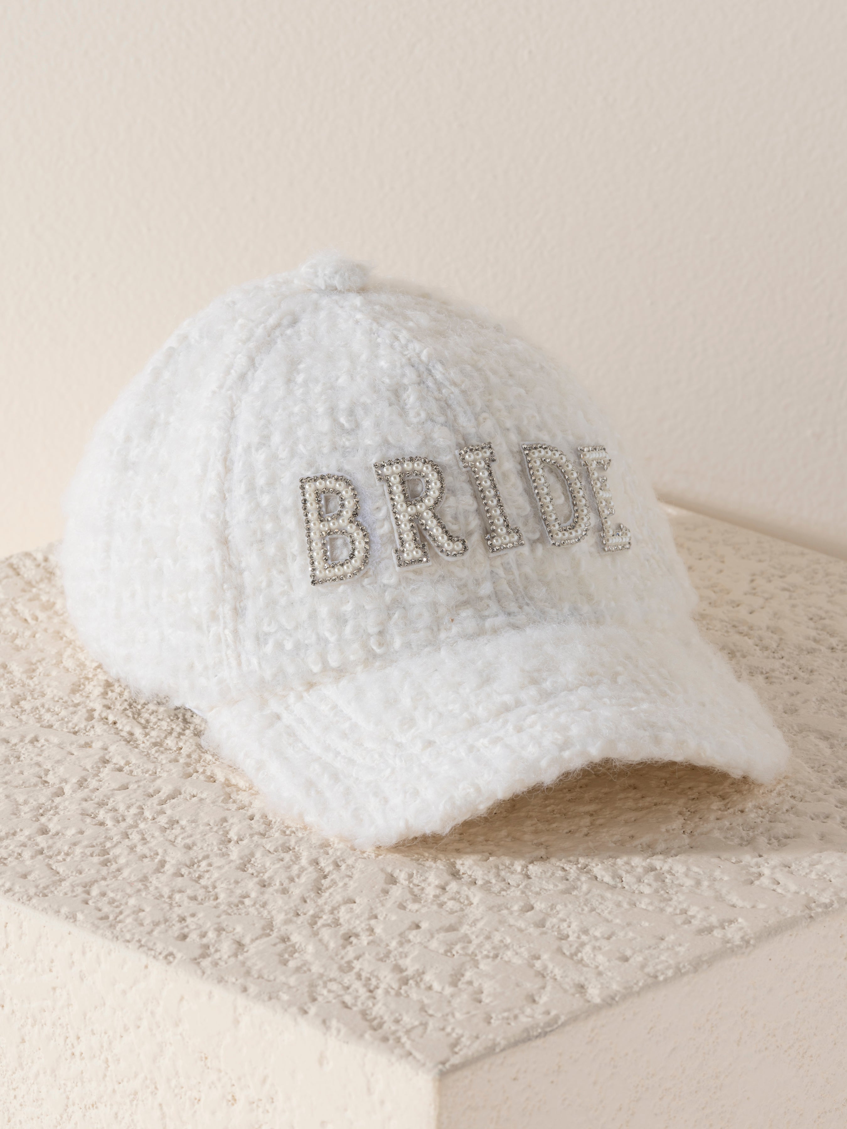 Shiraleah "Bride" Boucle Ball Cap, Ivory