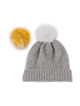 Shiraleah Pick-A-Pom Winter Knit Hat/Beanie, Grey - FINAL SALE ONLY