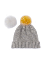 Shiraleah Pick-A-Pom Winter Knit Hat/Beanie, Grey - FINAL SALE ONLY