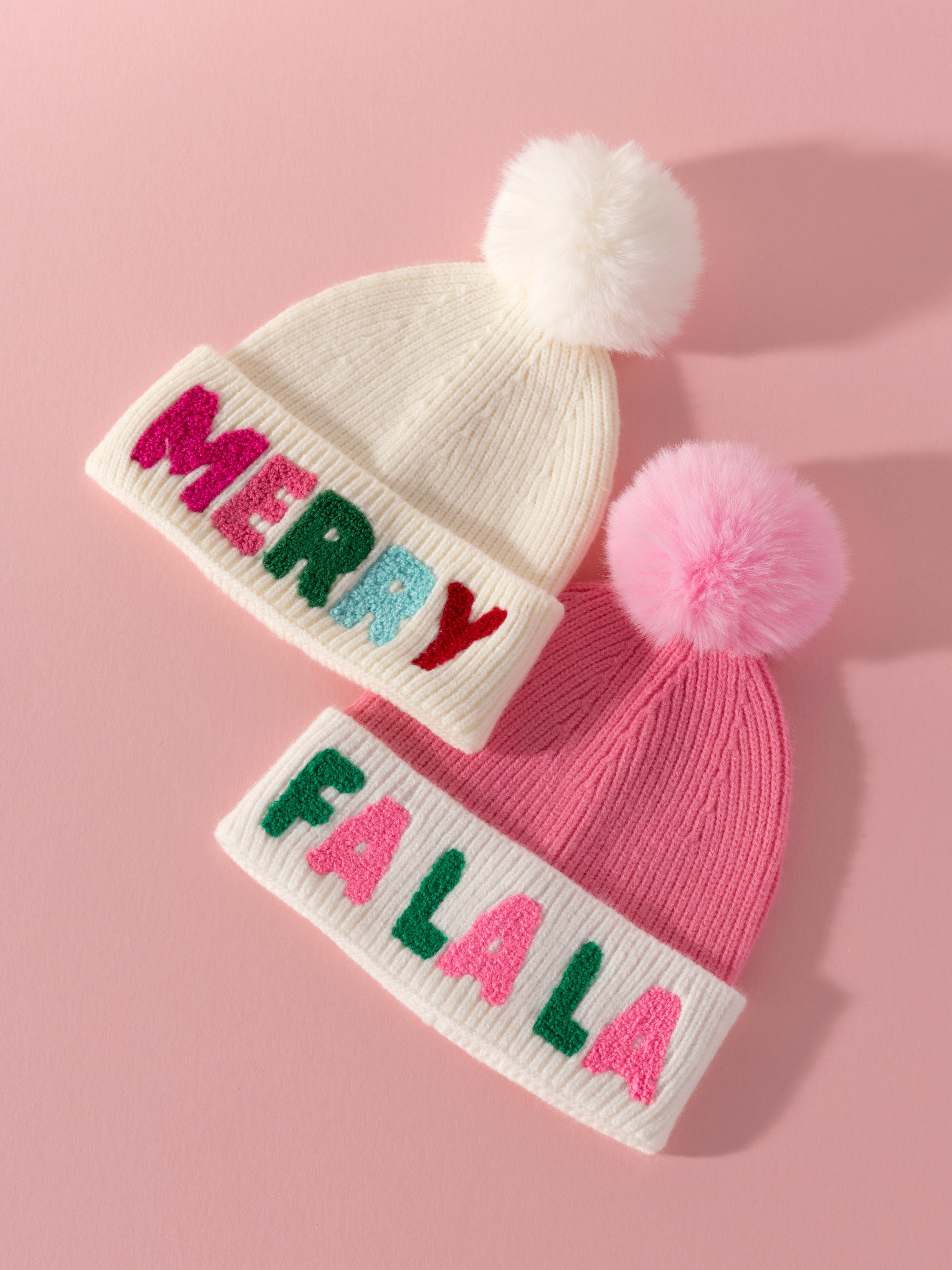 Shiraleah "Fa La La" Beanie, Pink