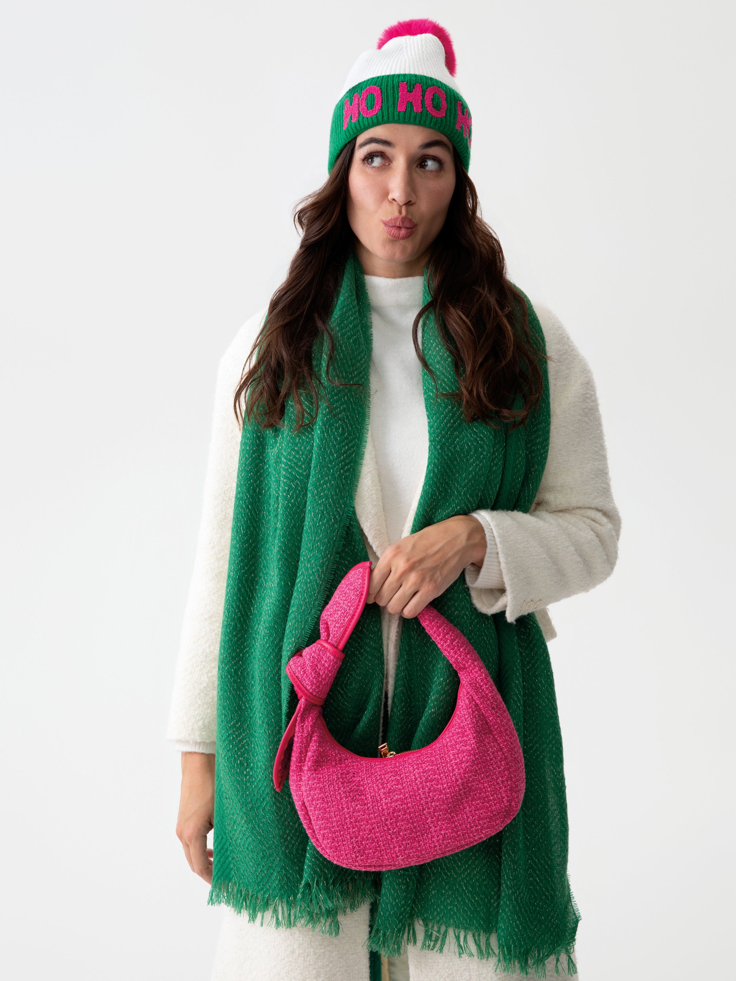 Shiraleah "Ho Ho Ho" Beanie IVORY