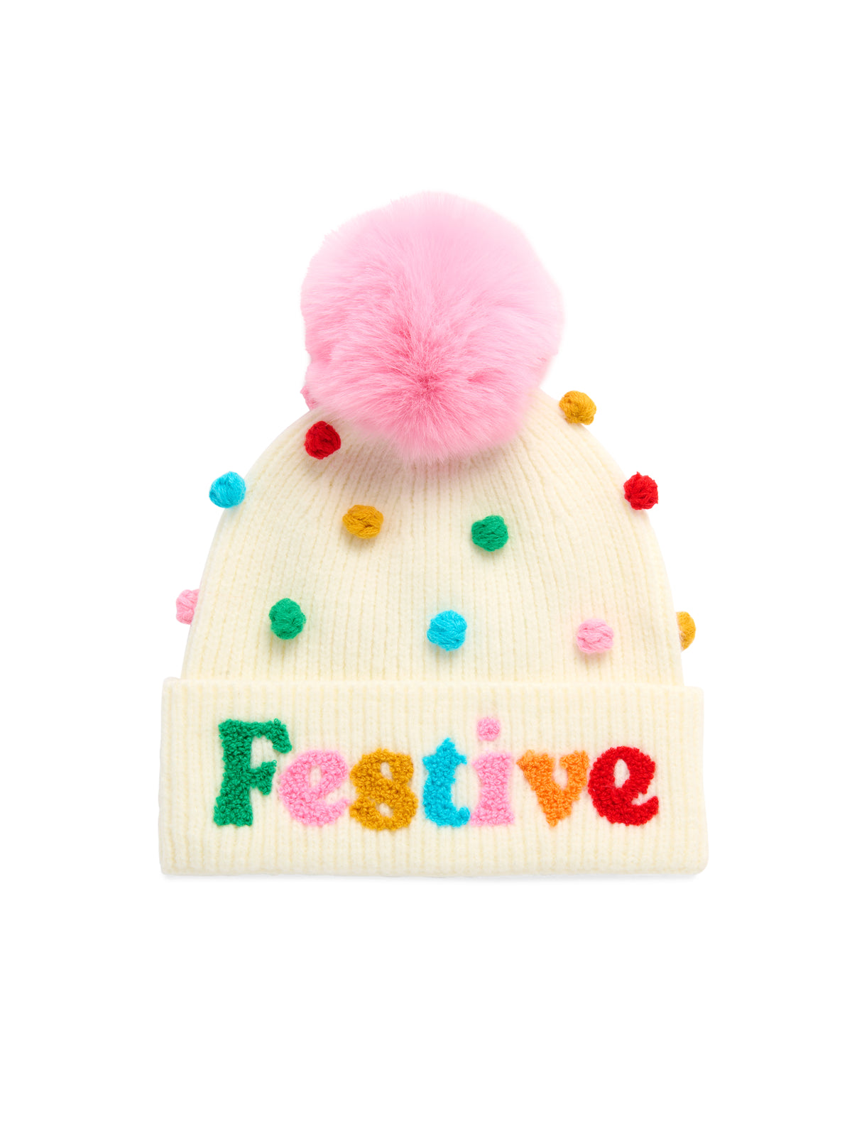 Shiraleah "Festive" Pom Pom Beanie, Multi