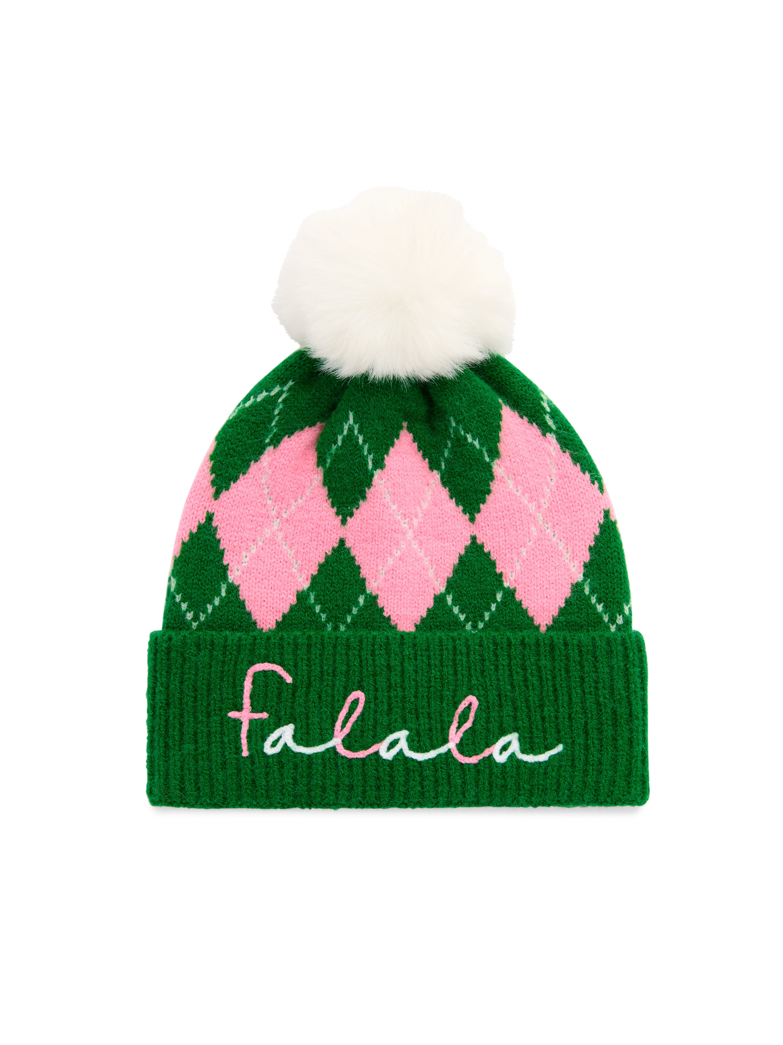 Shiraleah "Fa La La" Argyle Beanie, Green