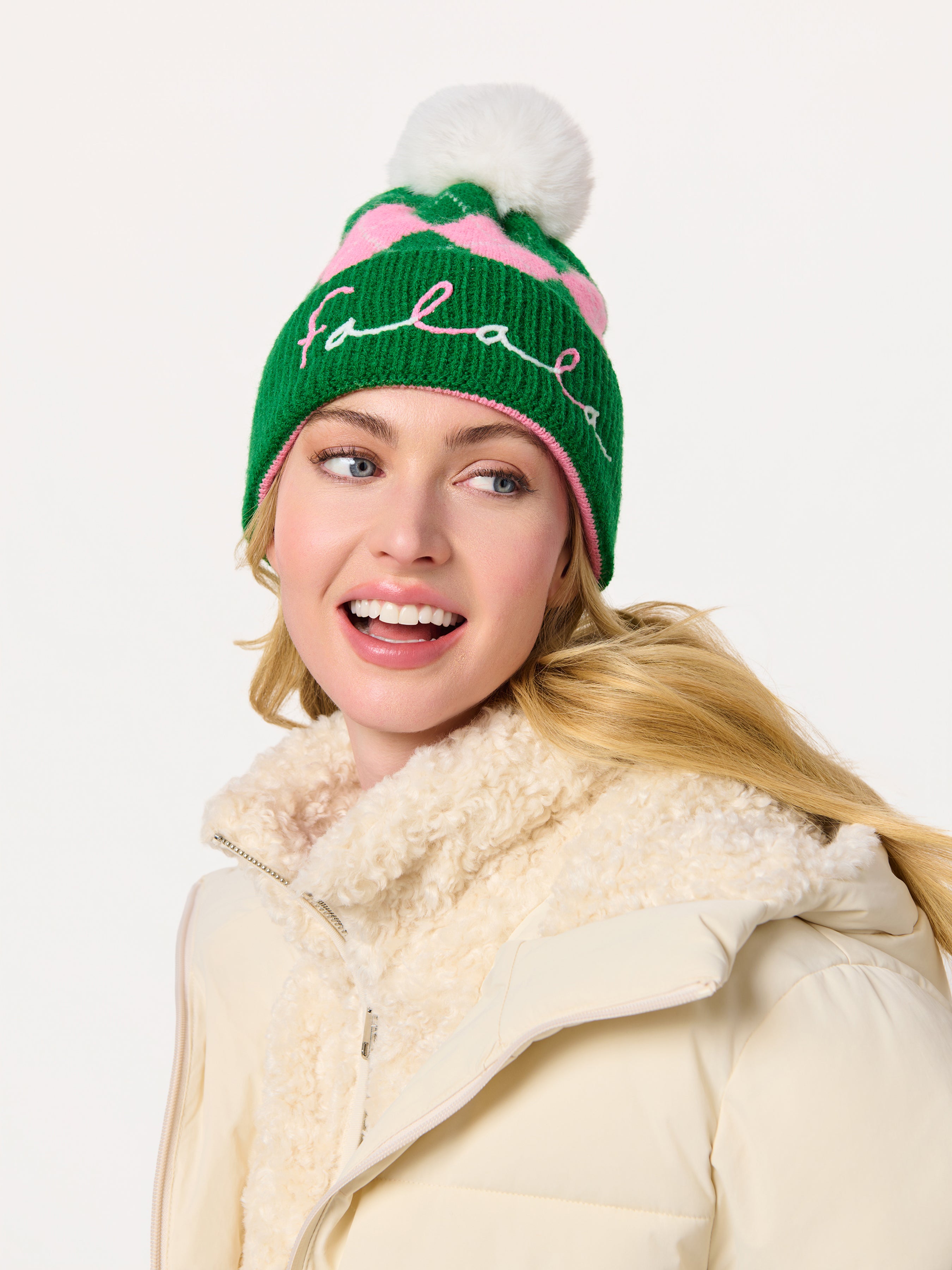 Shiraleah "Fa La La" Argyle Beanie, Green