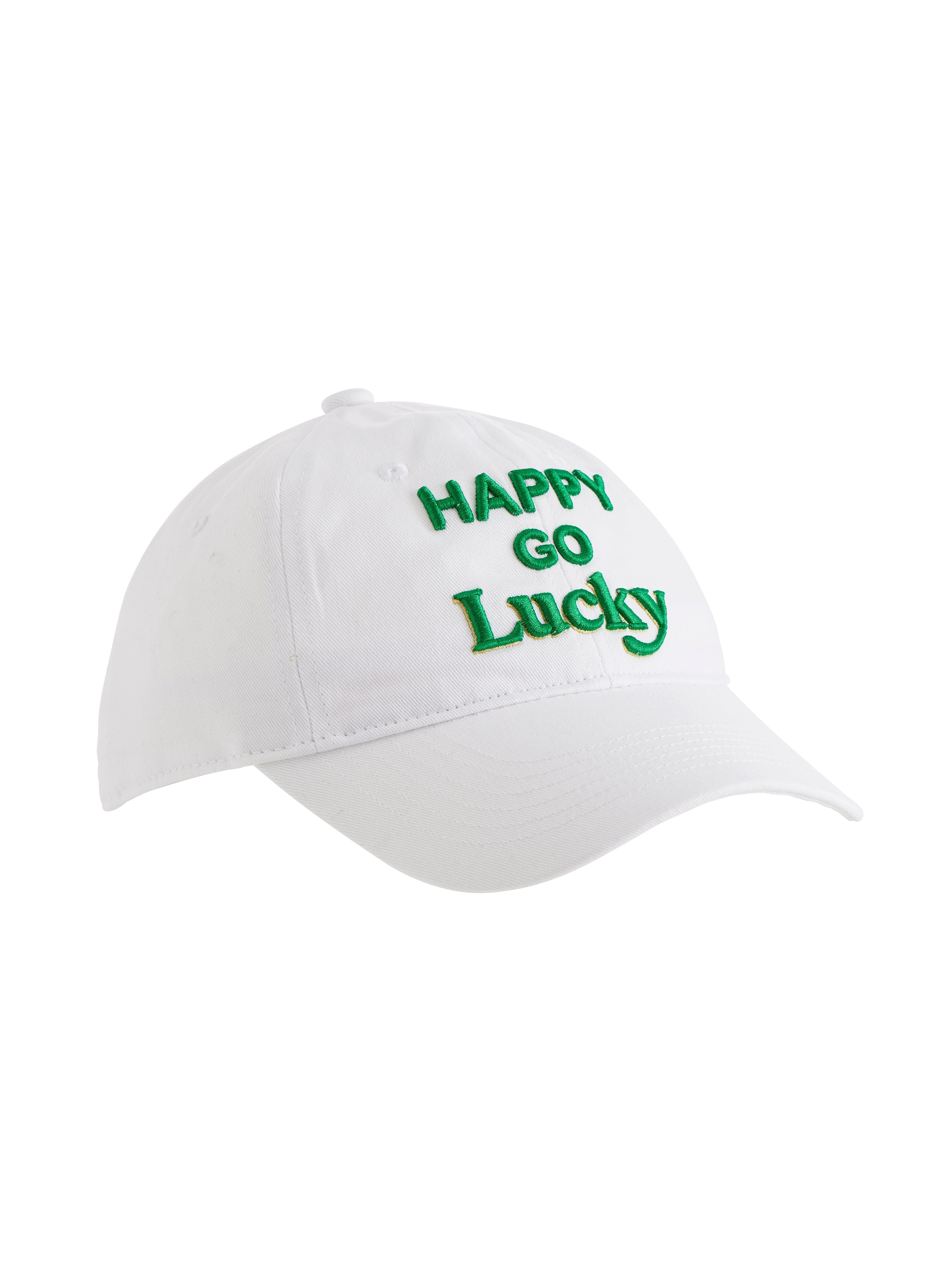 Shiraleah "Happy Go Lucky" Ball Cap, White