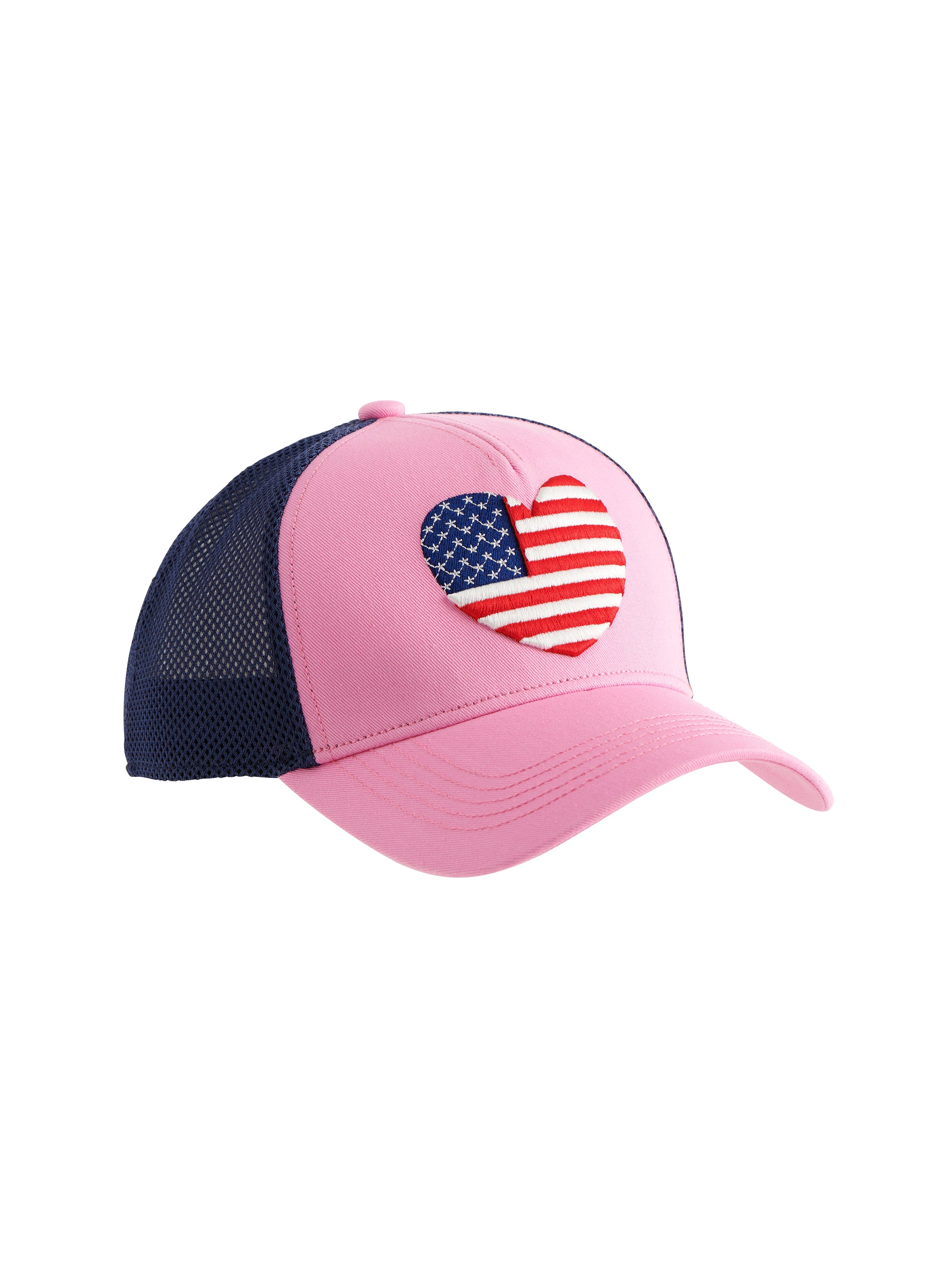 Shiraleah Heart Flag Trucker Hat, Pink