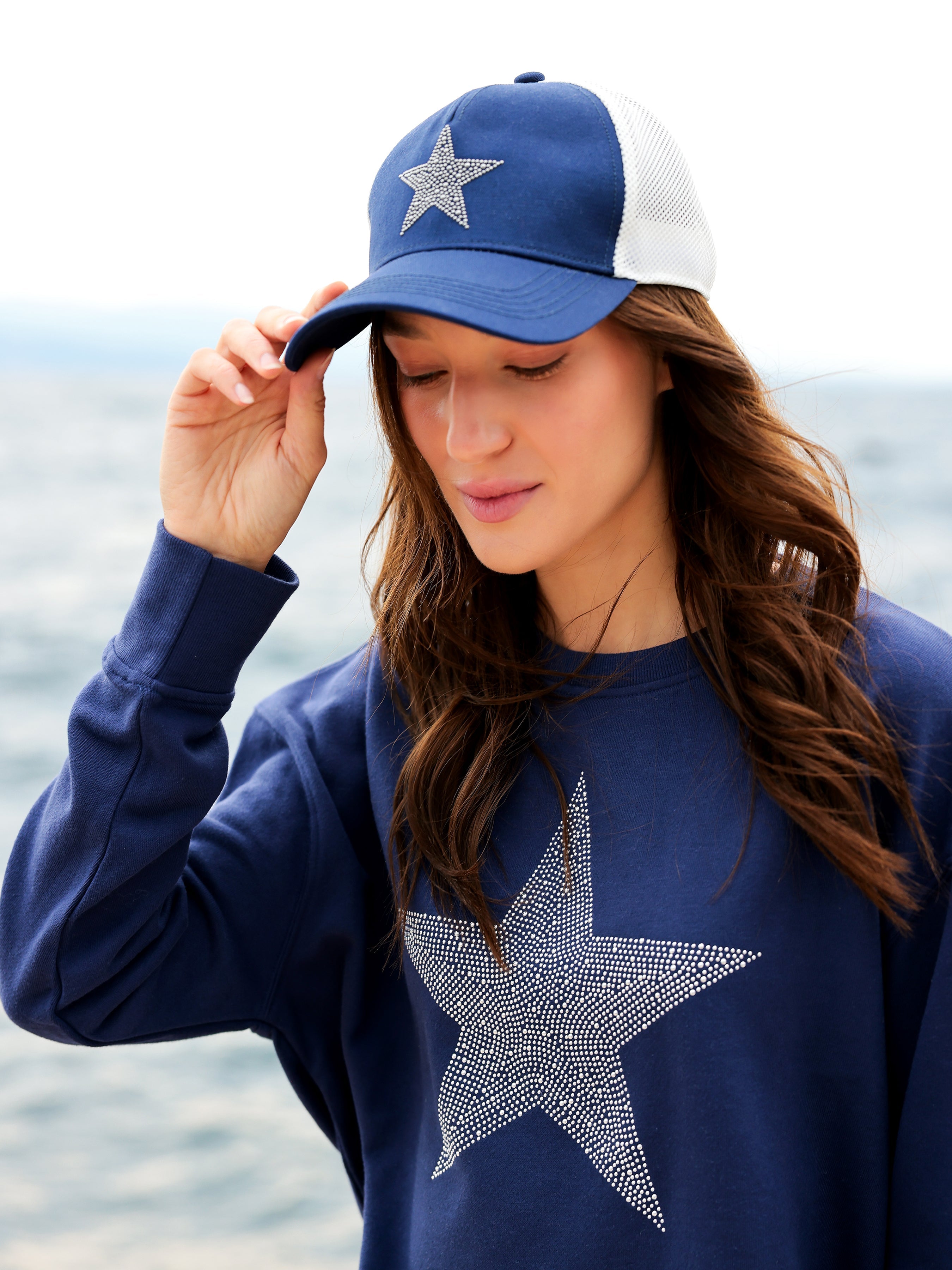 Shiraleah Star Trucker Hat NAVY