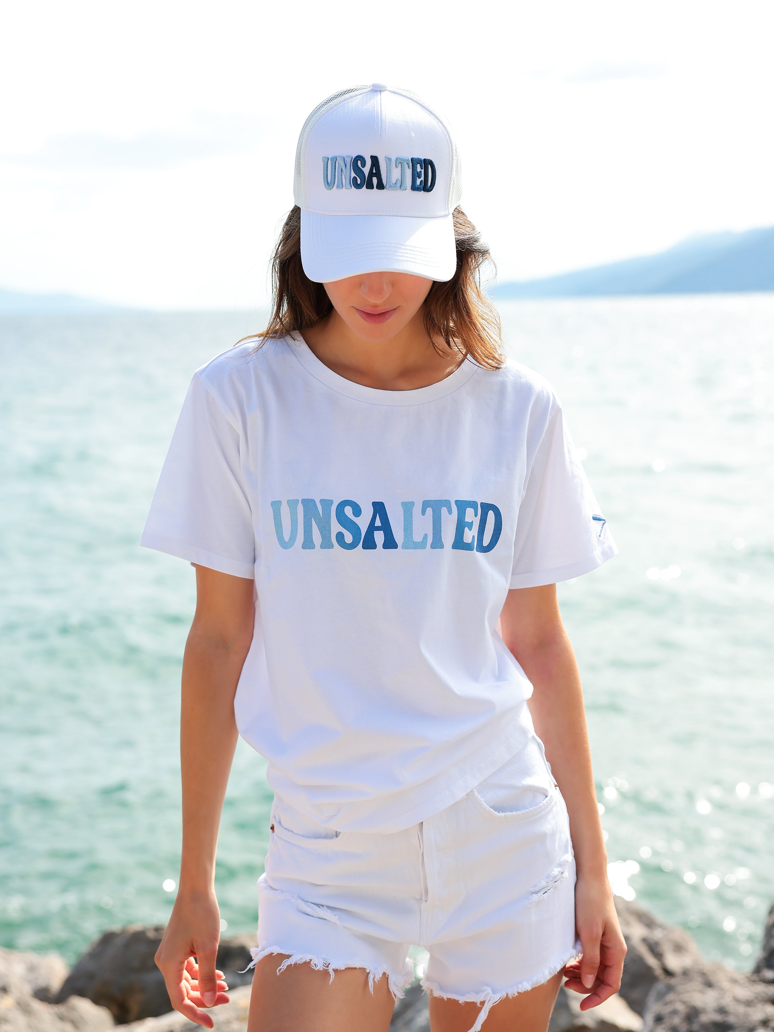 Shiraleah "Unsalted" Trucker Hat, White