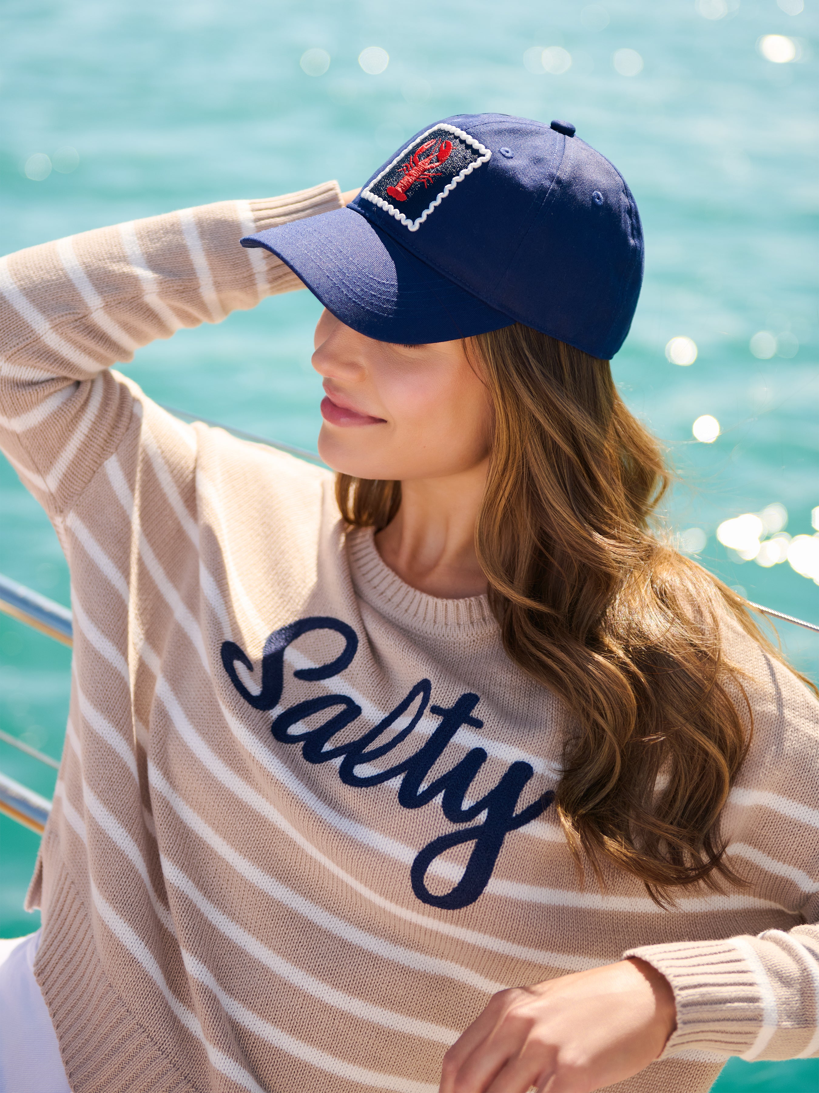 Shiraleah Lobster Ball Cap, Navy