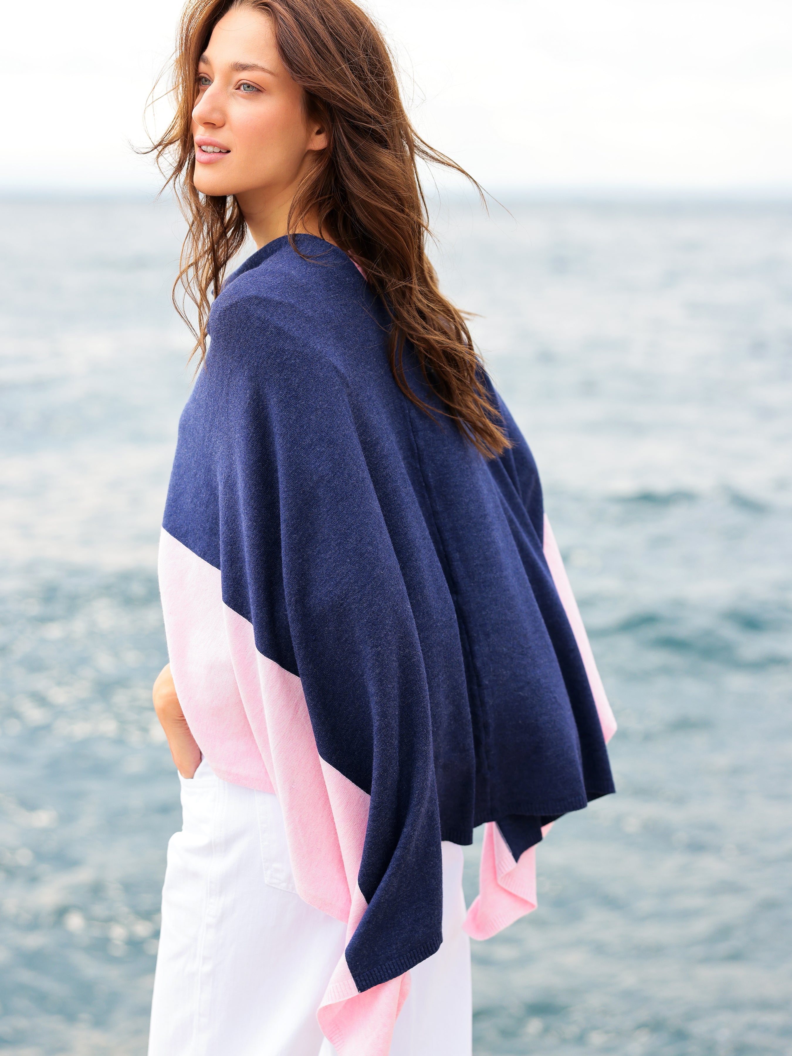 Shiraleah Madeleine Travel Poncho NAVY