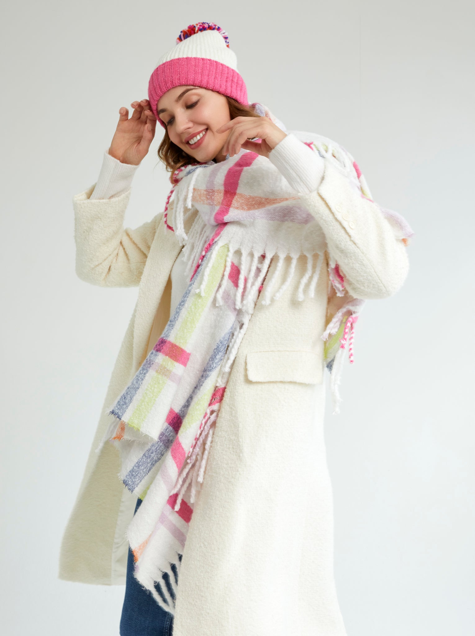 Shiraleah Lilou Scarf, Ivory - FINAL SALE ONLY