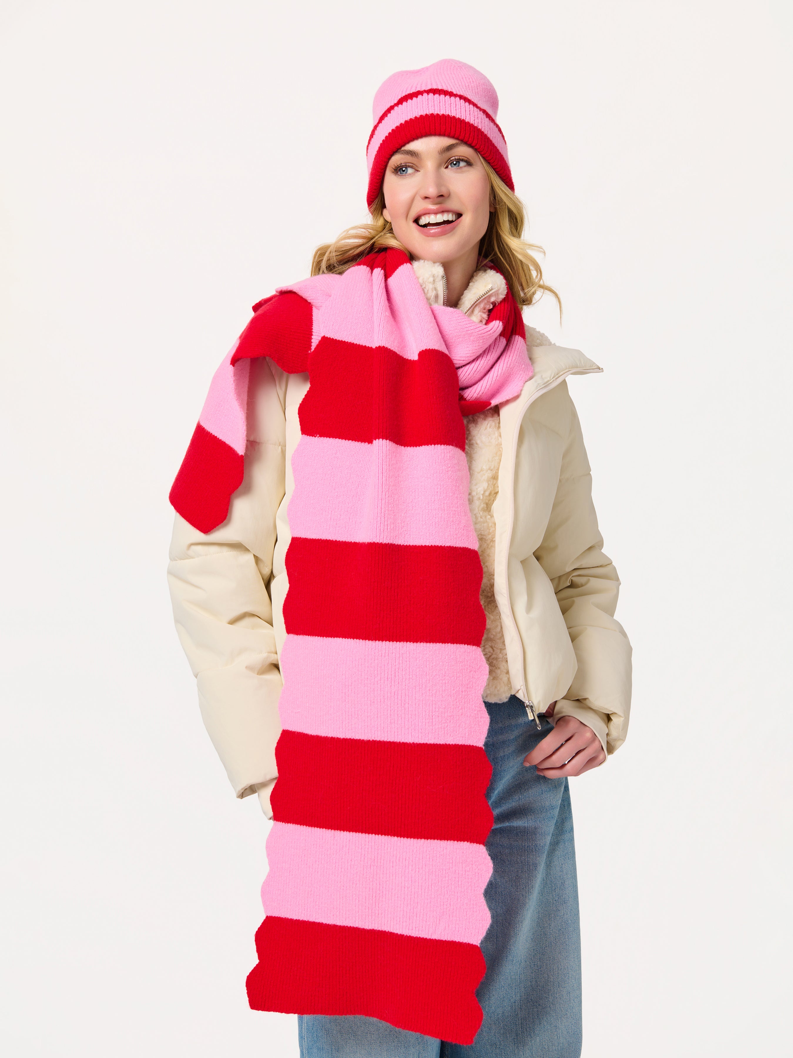 Shiraleah Scala Striped Scarf RED / OS