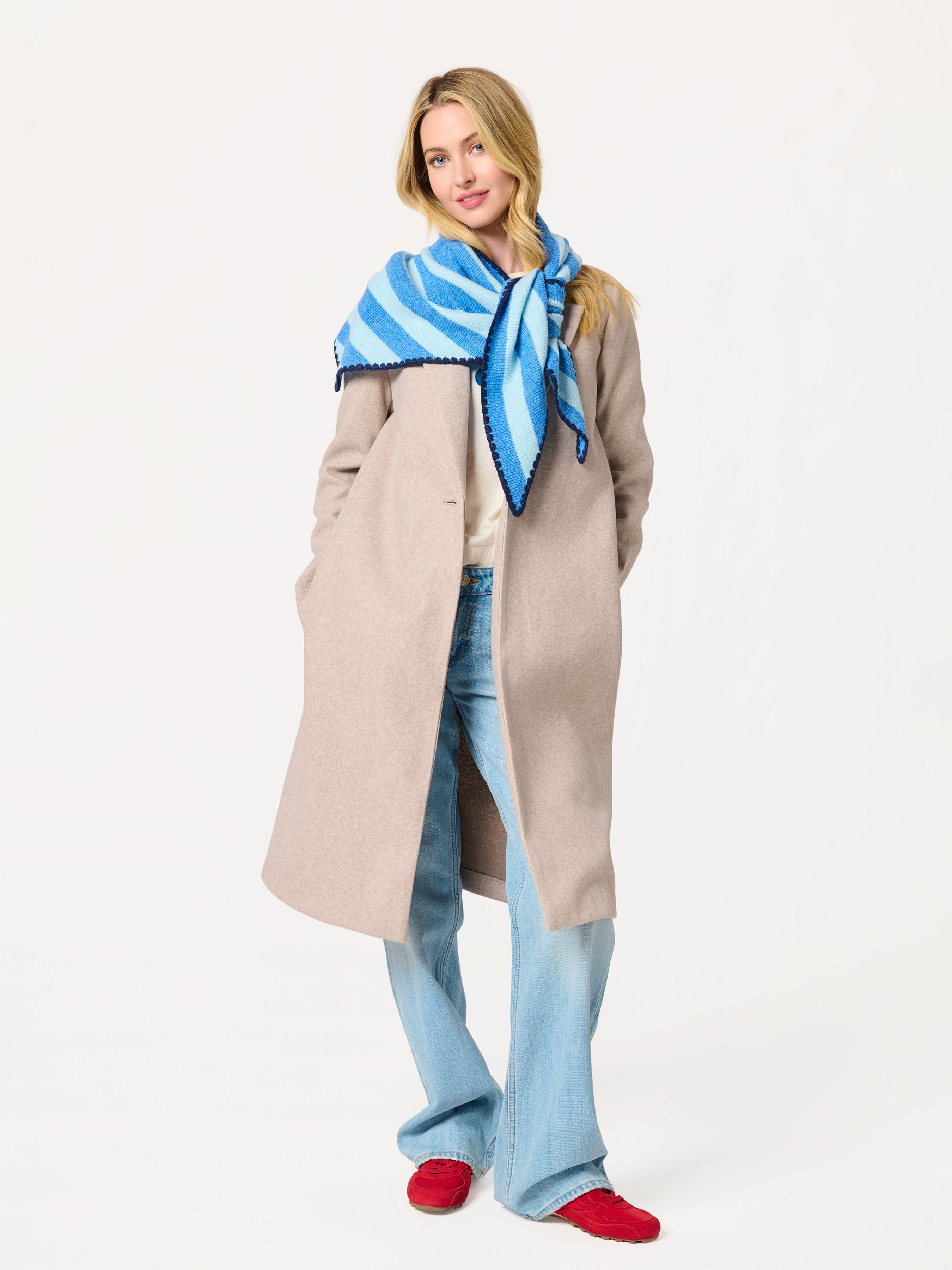 Shiraleah Joy Large Triangle Scarf BLUE / OS