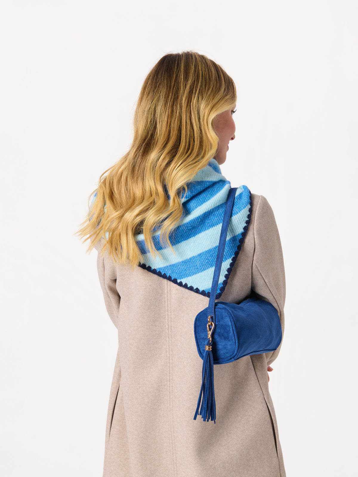 Shiraleah Joy Large Triangle Scarf BLUE / OS