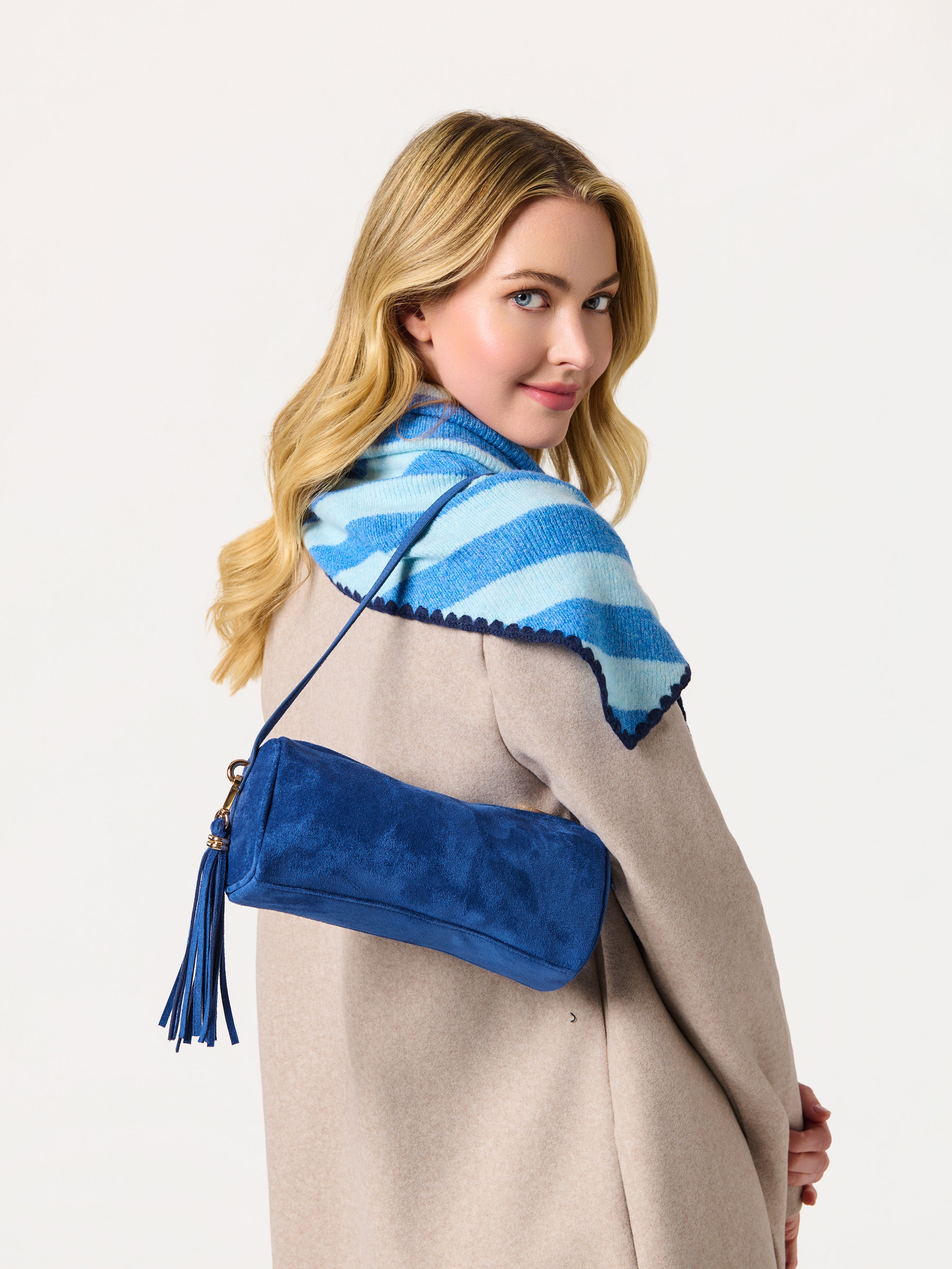 Shiraleah Joy Large Triangle Scarf BLUE / OS