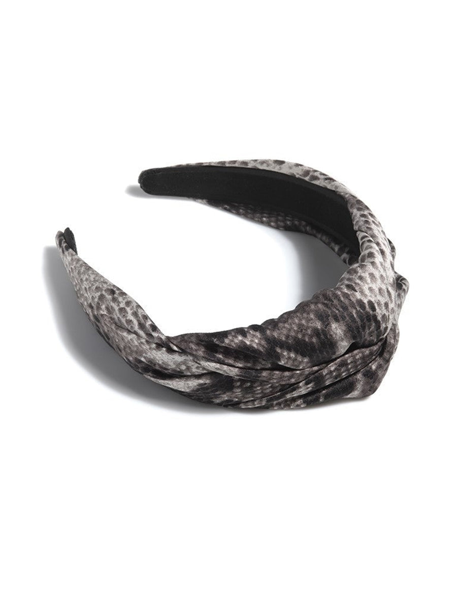 Shiraleah Snake Print New Knot Headband, Grey - FINAL SALE ONLY