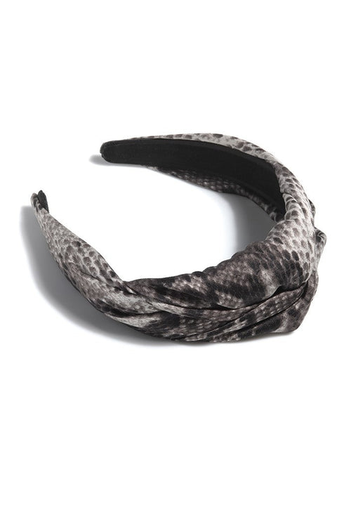 Shiraleah Snake Print New Knot Headband, Grey - FINAL SALE ONLY