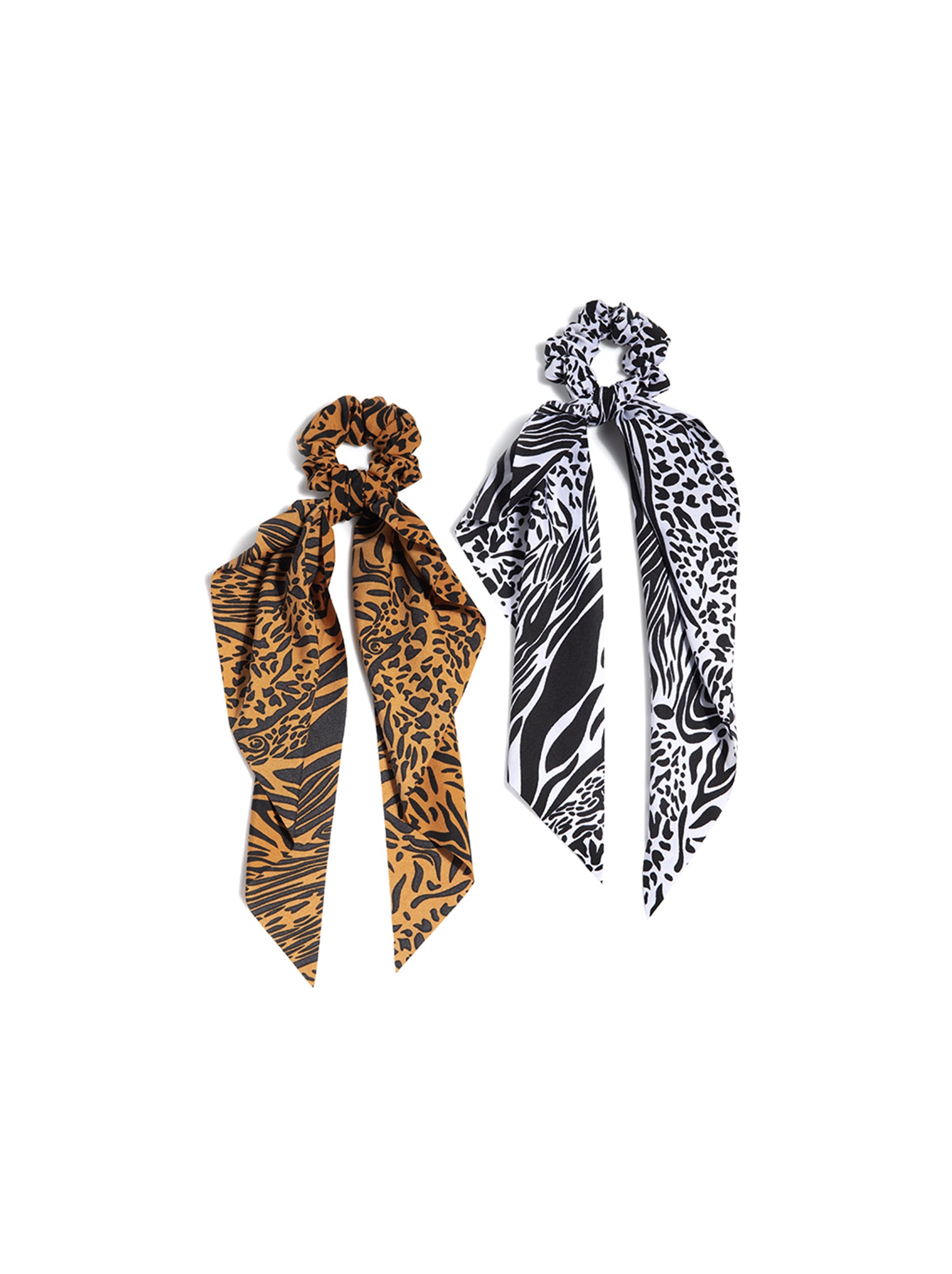 Shiraleah Set of 2 Animal Print Scarf Hair Pony, Multi - FINAL SALE ONLY