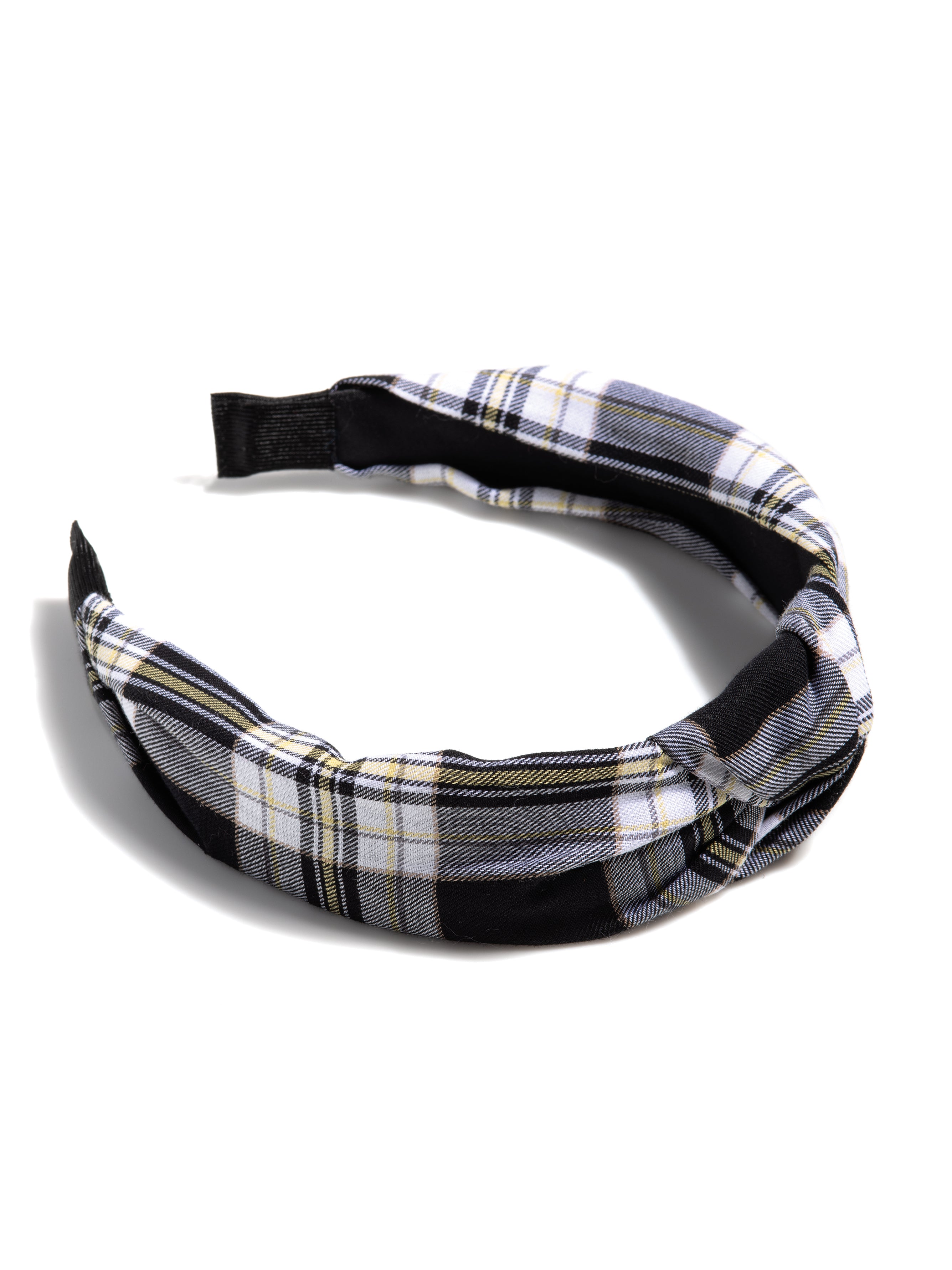 Shiraleah Knotted Plaid Headband, Black - FINAL SALE ONLY