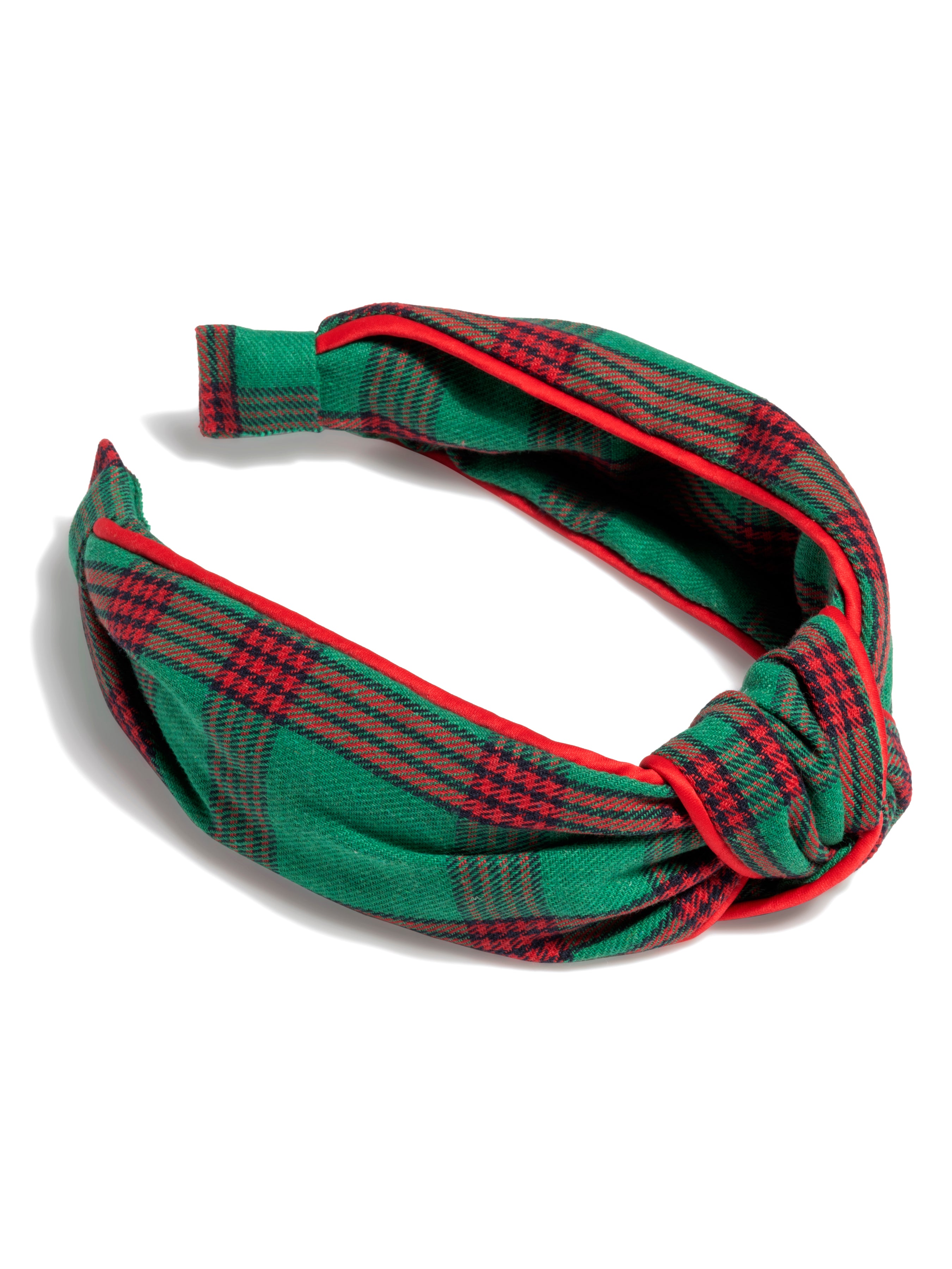 Shiraleah Knotted Plaid Headband, Emerald