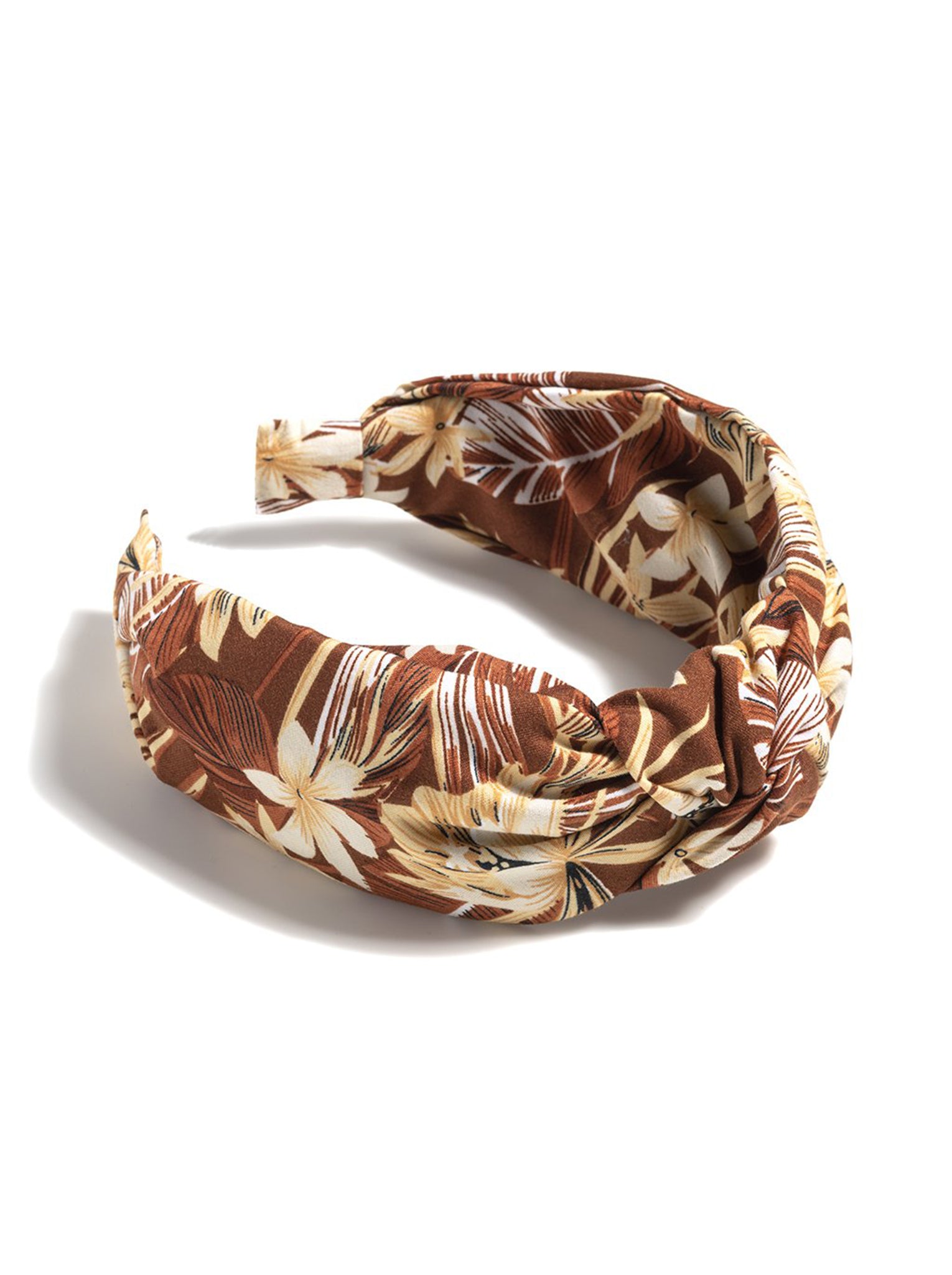 Shiraleah Knotted Floral Print Headband, Brown - FINAL SALE ONLY