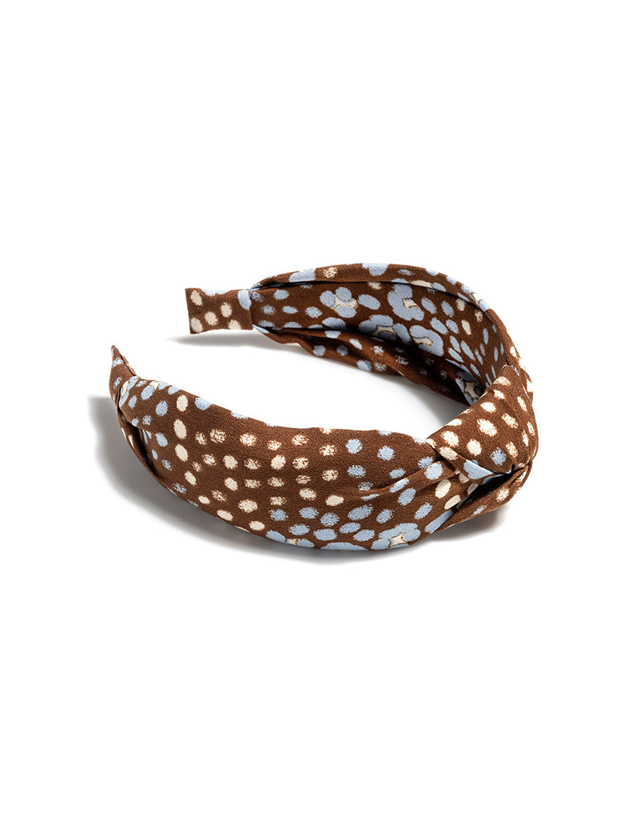 Shiraleah Knotted Flower Print Headband, Brown - FINAL SALE ONLY