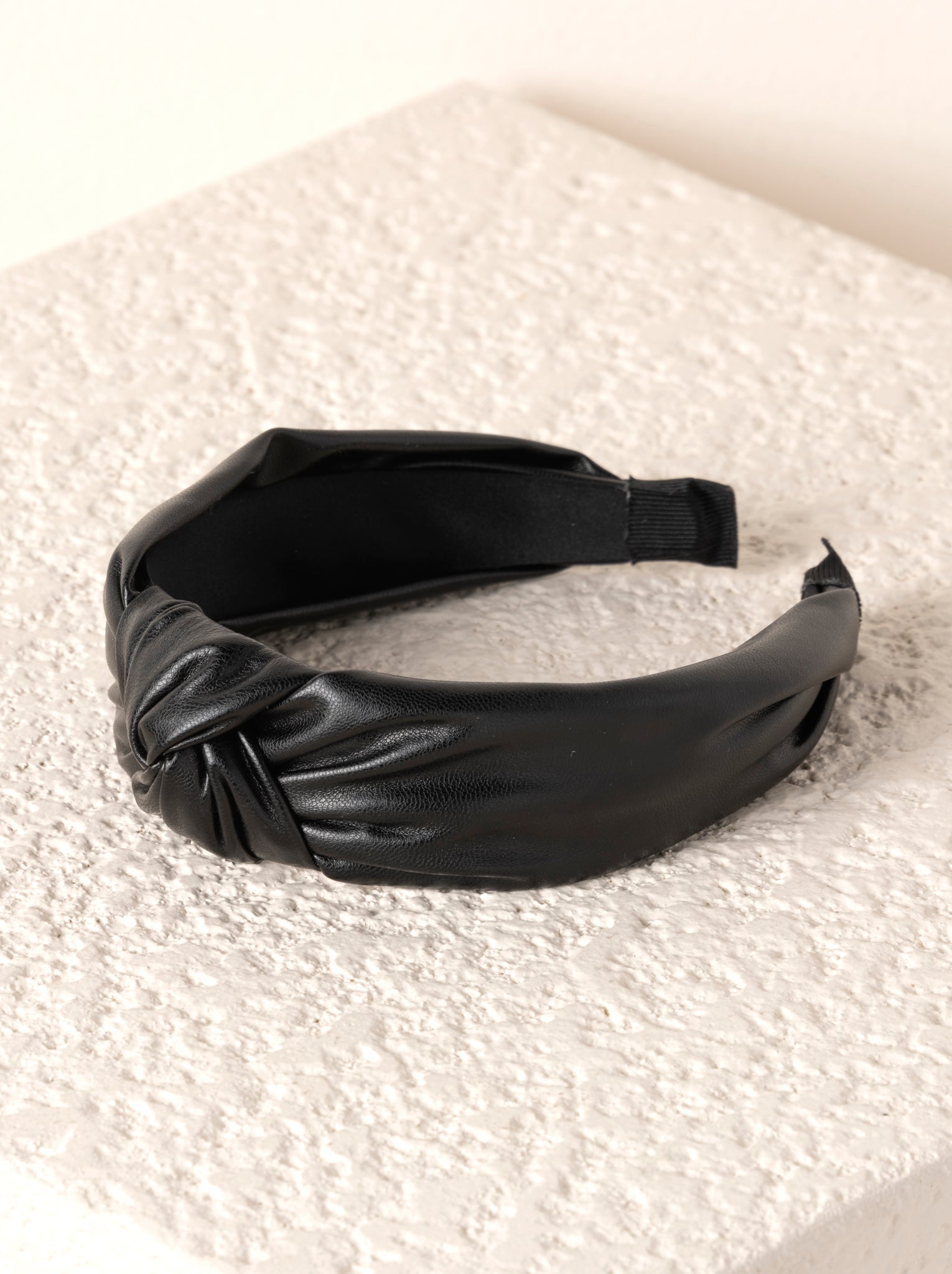 Shiraleah Knotted Faux Leather Headband BLACK