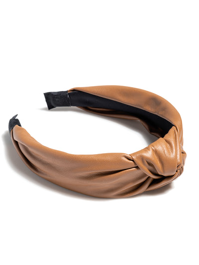 Shiraleah Knotted Faux Leather Headband, Brown