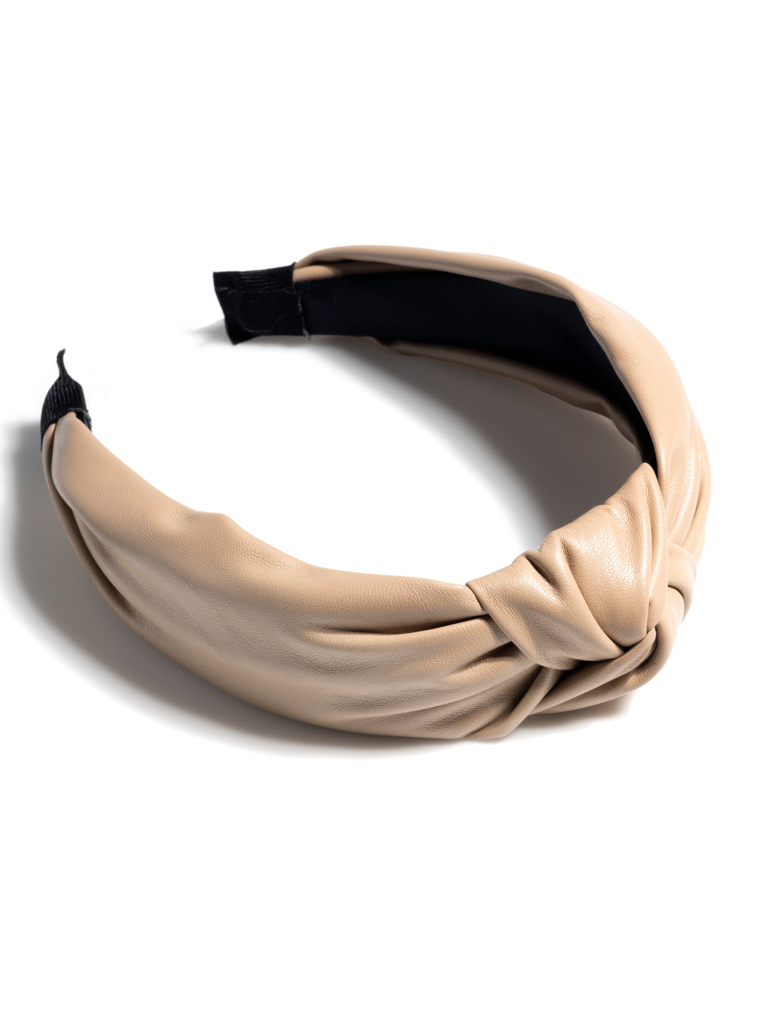 Shiraleah Knotted Faux Leather Headband, Cream