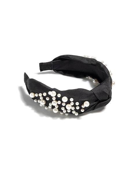 Shiraleah Knotted Pearl Embellished Headband, Black- FINAL SALE ONLY