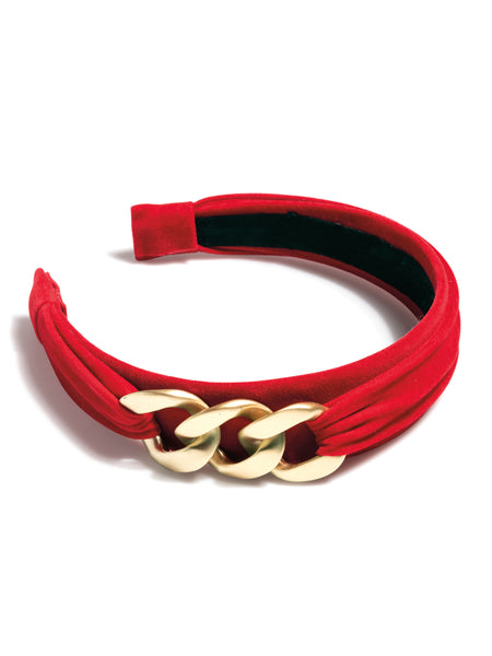 Shiraleah Chain Detail Headband, Red